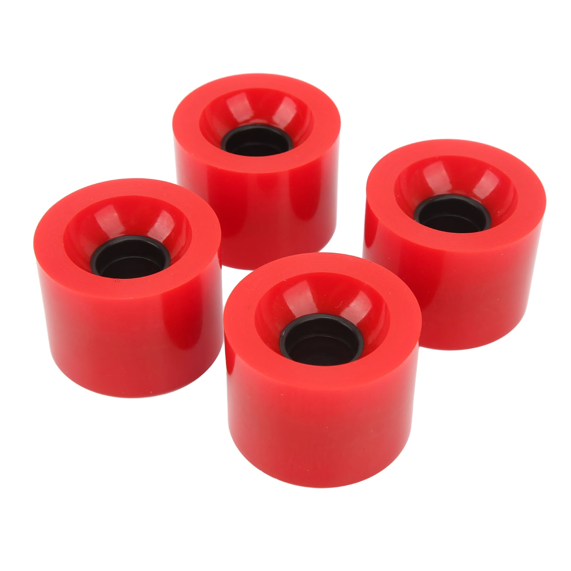 Four 4PCS PU Skateboard Wheel Replacement Low Noise Multifunctional Land Surfboard Roller Casters Red - enhanced image 1