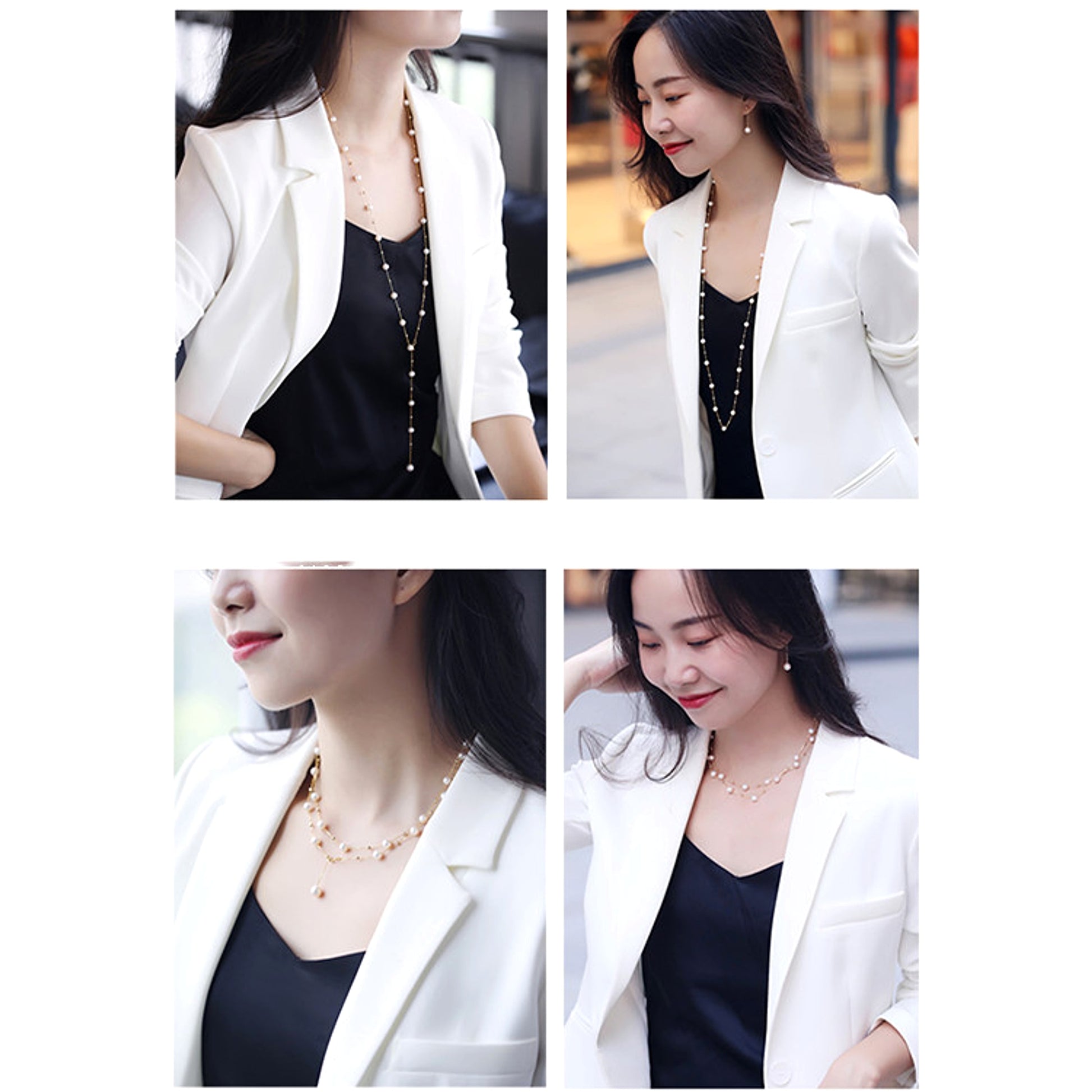 5.5-7.5mm Freshwater Pearl Gypsophila Necklace - enhanced image 1