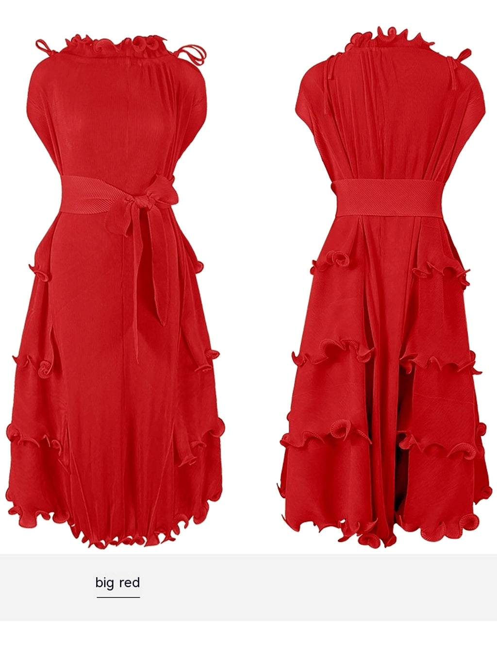 A1. Autumn Short Sleeve Pleated Design Affordable Luxury Fashion Female Dress - enhanced image 1