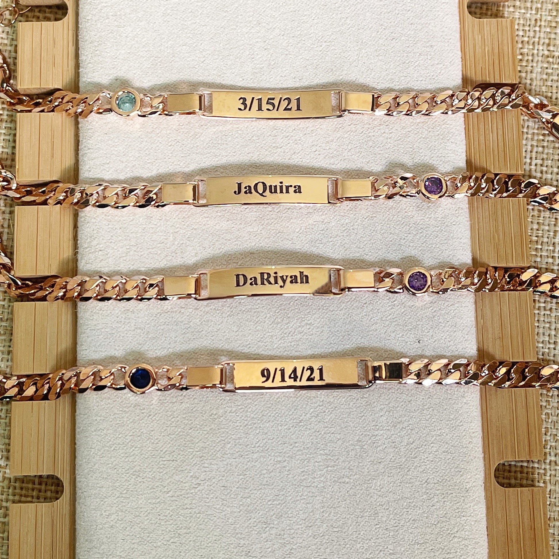 Baby Birthstone Bracelet Stainless Steel Gold Plated - enhanced image 1