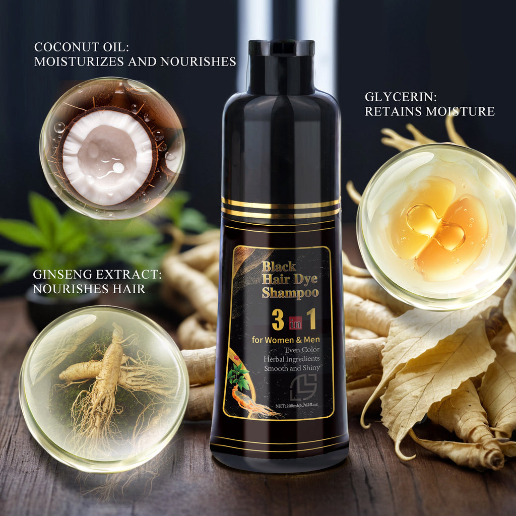 Black Ran Hair Shampoo 3-in-1 – Cleanses, Nourishes & Refreshes Color (200ml) - enhanced image 1