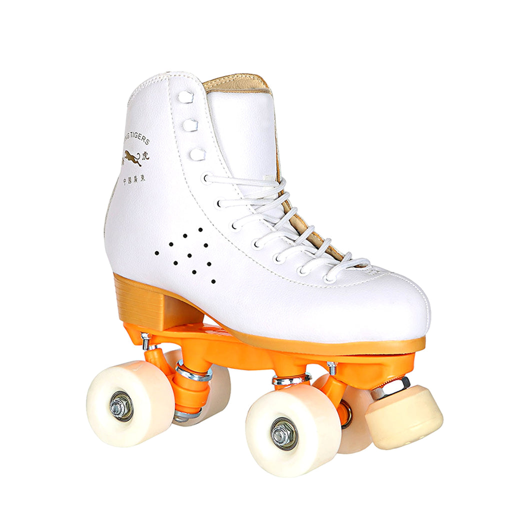 Black Roller Skates Four-wheel With Adjustable Brake PU Wheels - enhanced image 1