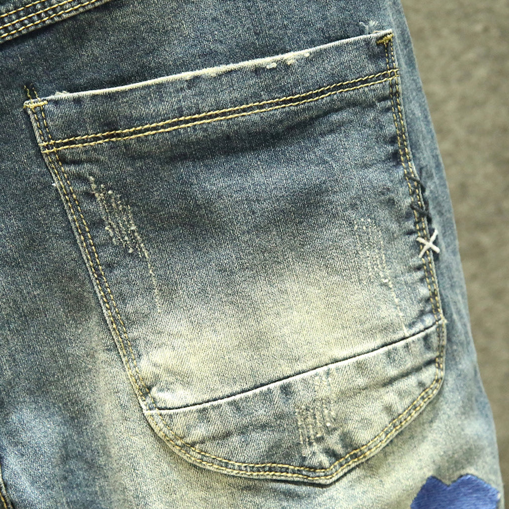 Blue Ripped Jeans Men's  Youth - enhanced image 1