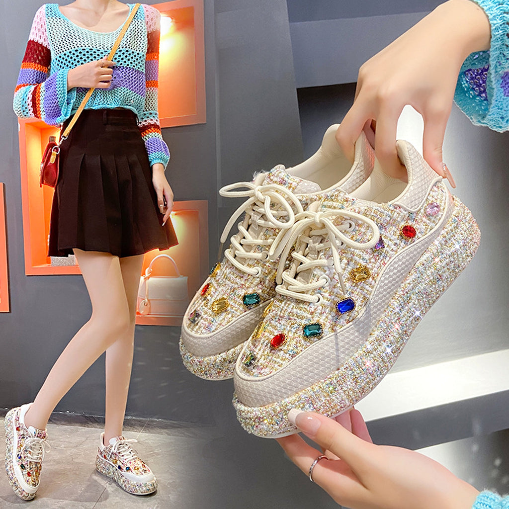 Board Shoes Thick Sole Low-cut Fashion Sports Women - enhanced image 1