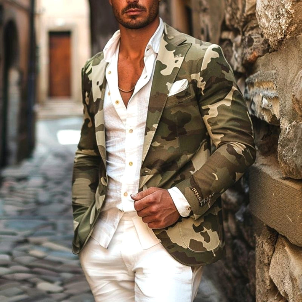 CamouflageStyle™ Men's Leisure Suit – Modern Elegance with Digital Print - enhanced image 1