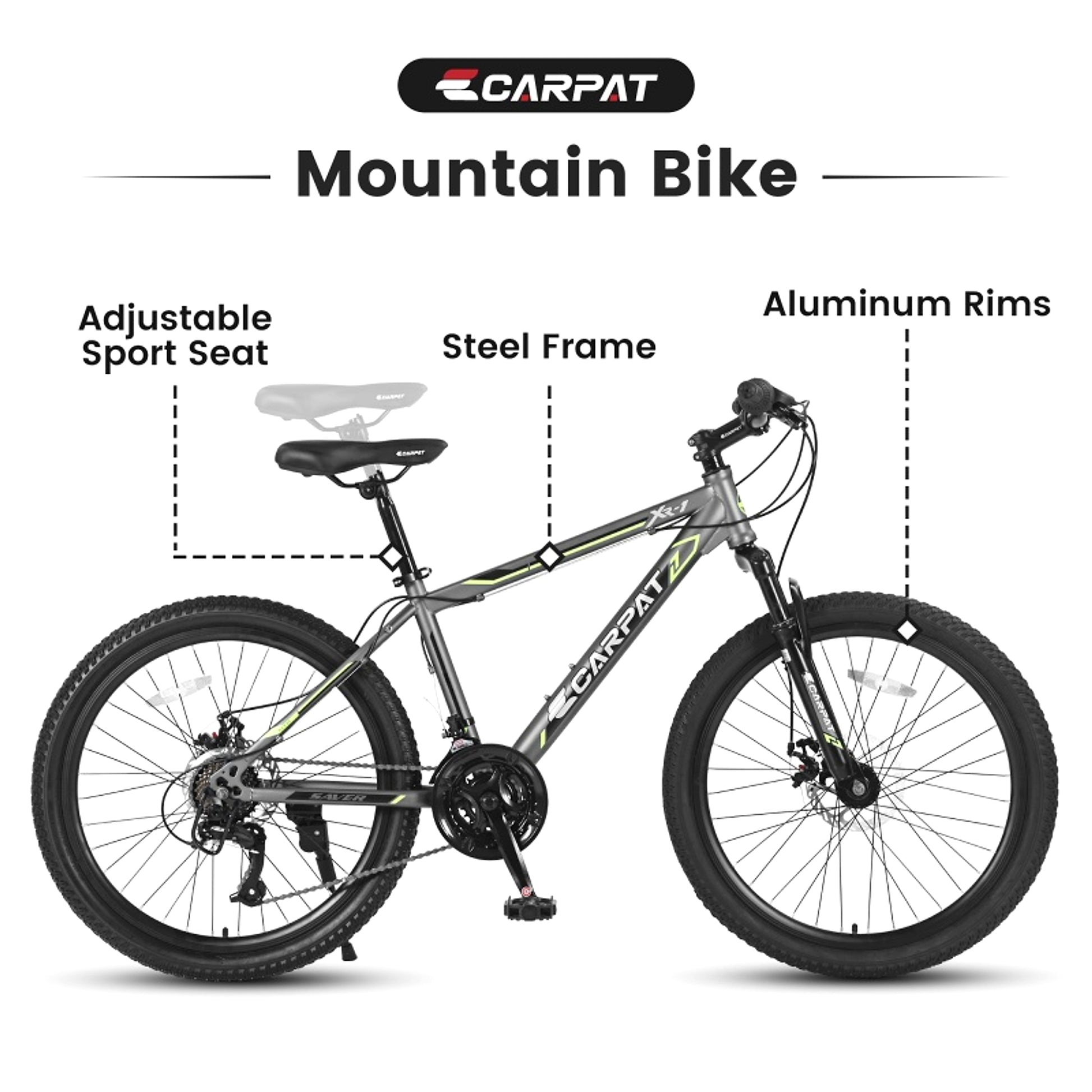 Carpat Kids City-Cruizer – 24" Mountain Bike with 21-Speed Shimano & Disc Brakes (US Warehouse) - enhanced image 1
