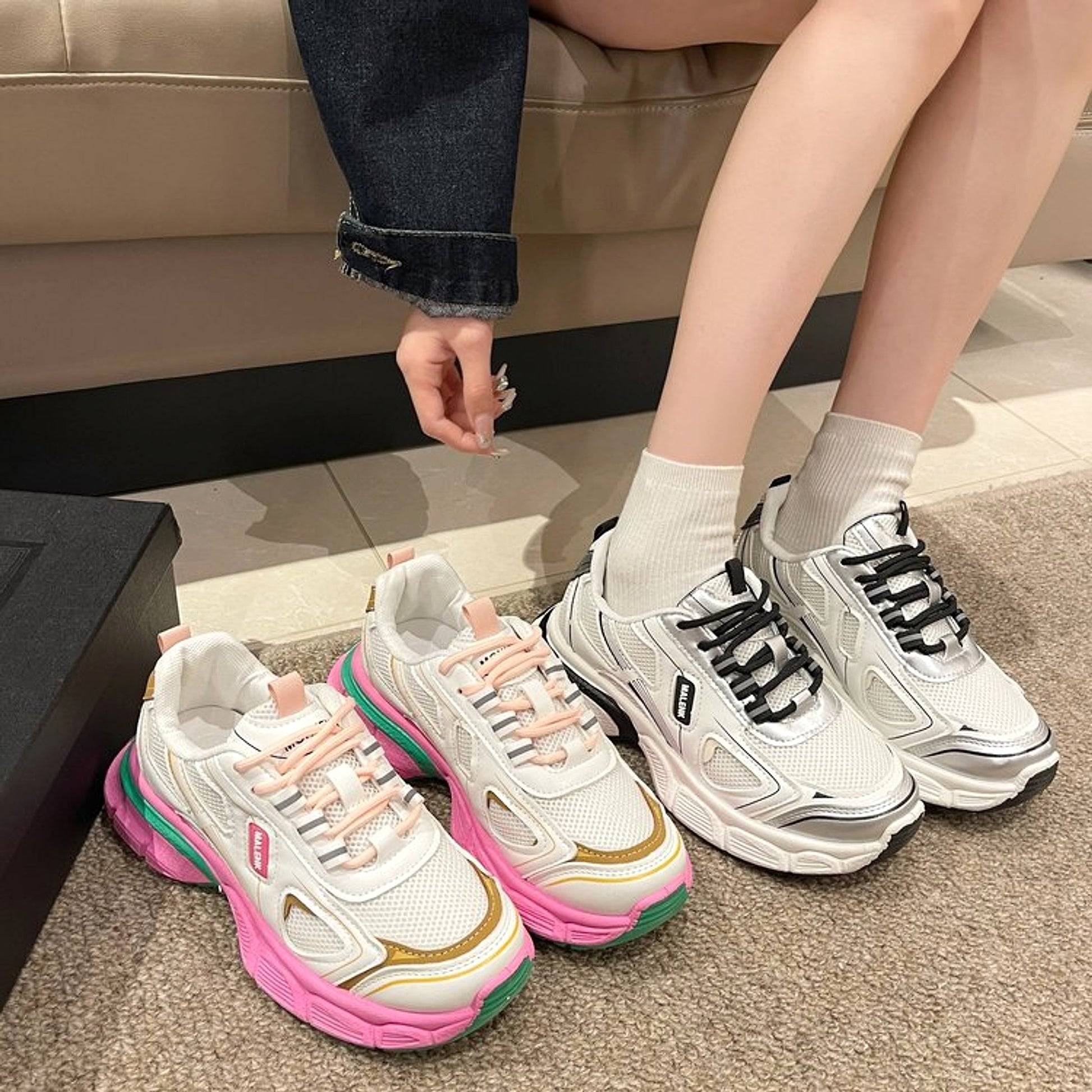 Casual Sneaker Women's All-match Mesh Surface Platform - enhanced image 1