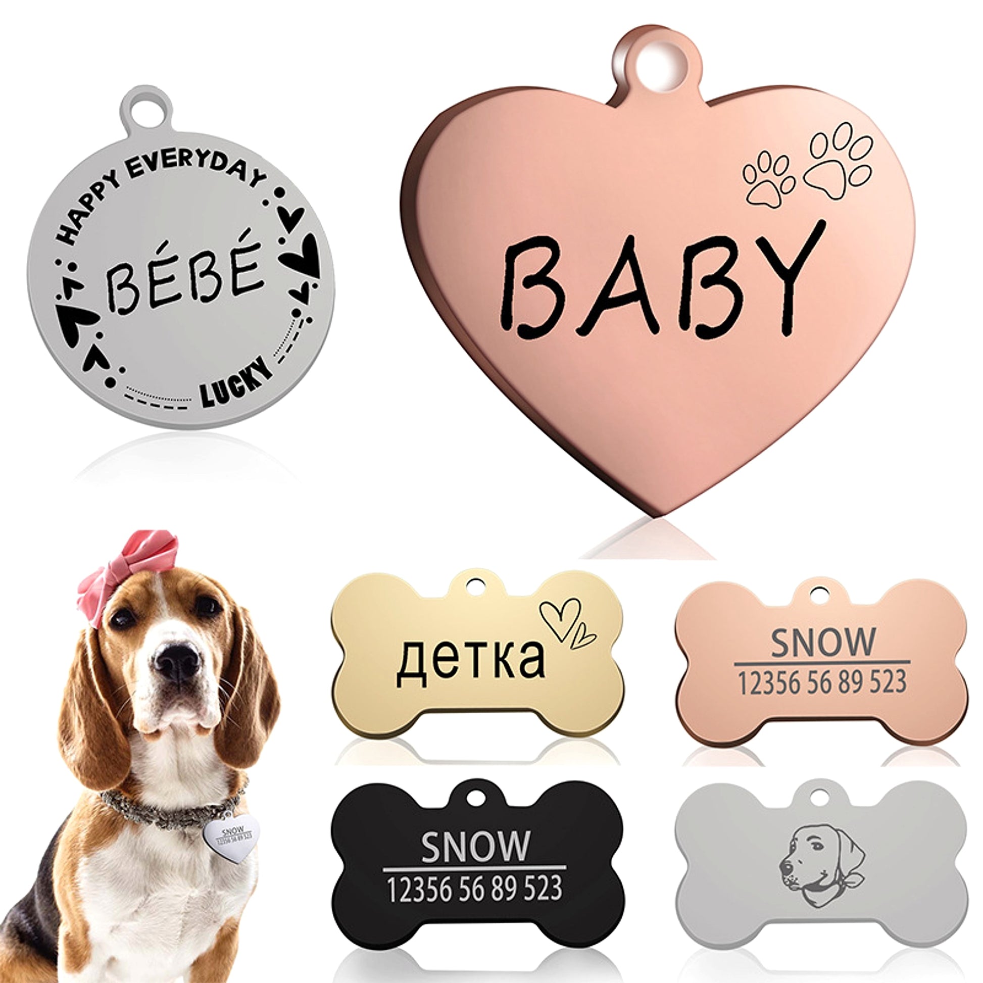 Custom Engraved Pet ID Tag – Personalized Dog & Cat Name Tag - enhanced image 1