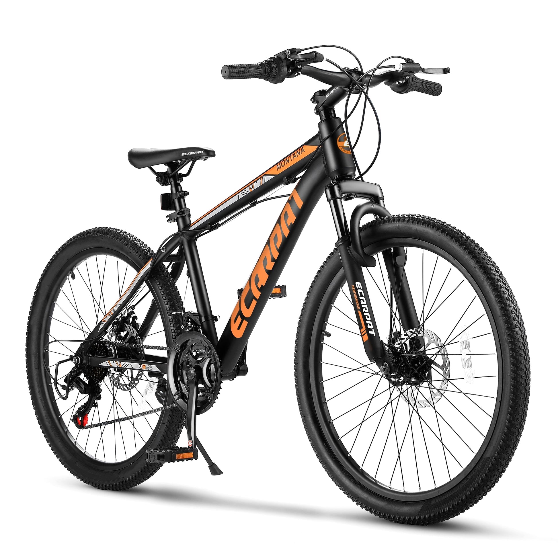 City-Cruizer – 24" Carpat™ ALUMINIUM Mountain Bike (21-Speed, Black-Orange) - enhanced image 1