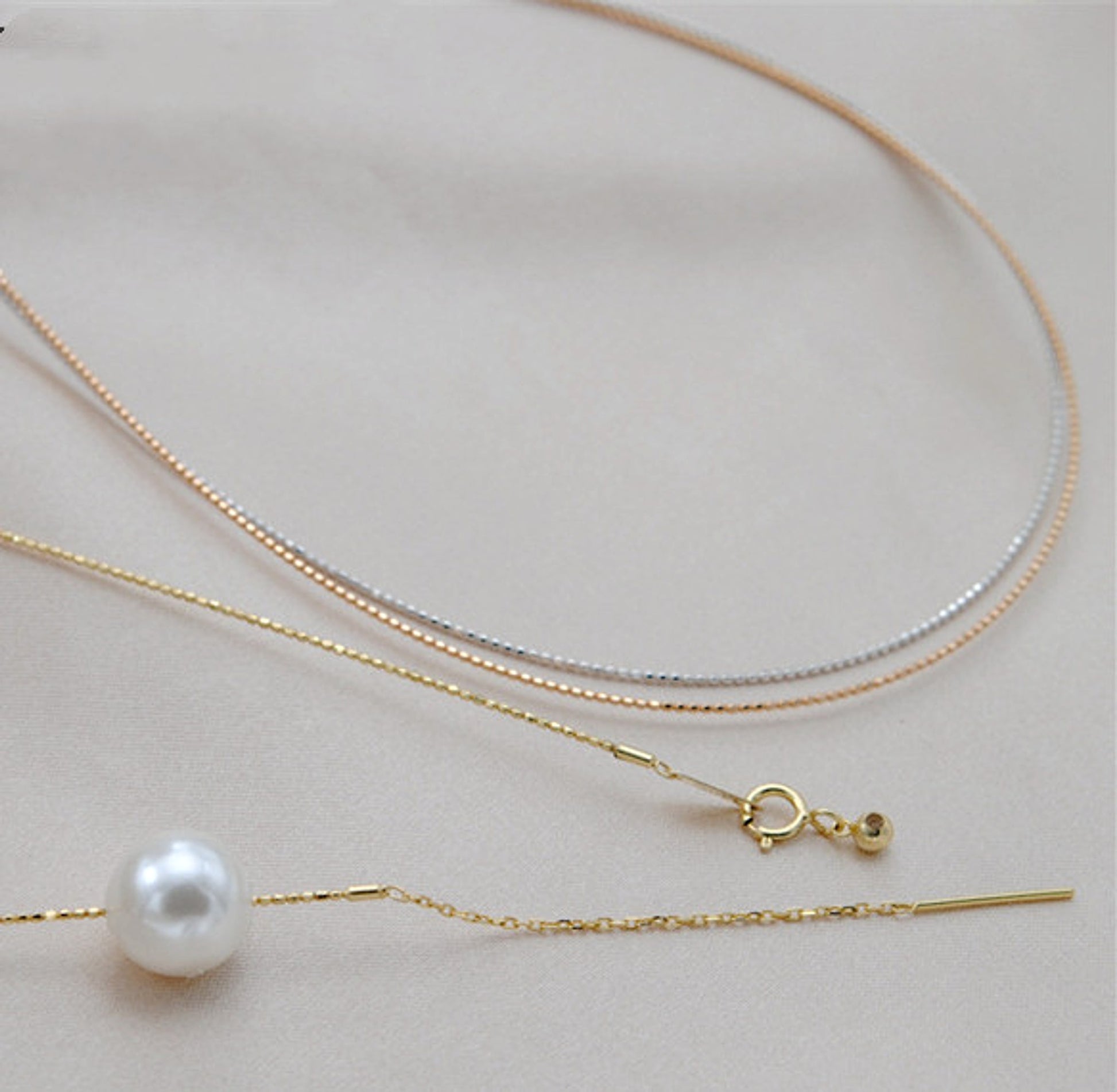 Collar Adjustment Chain 18K Gold Necklace Sleeve Chain Empty Holder DIY Accessories - enhanced image 1