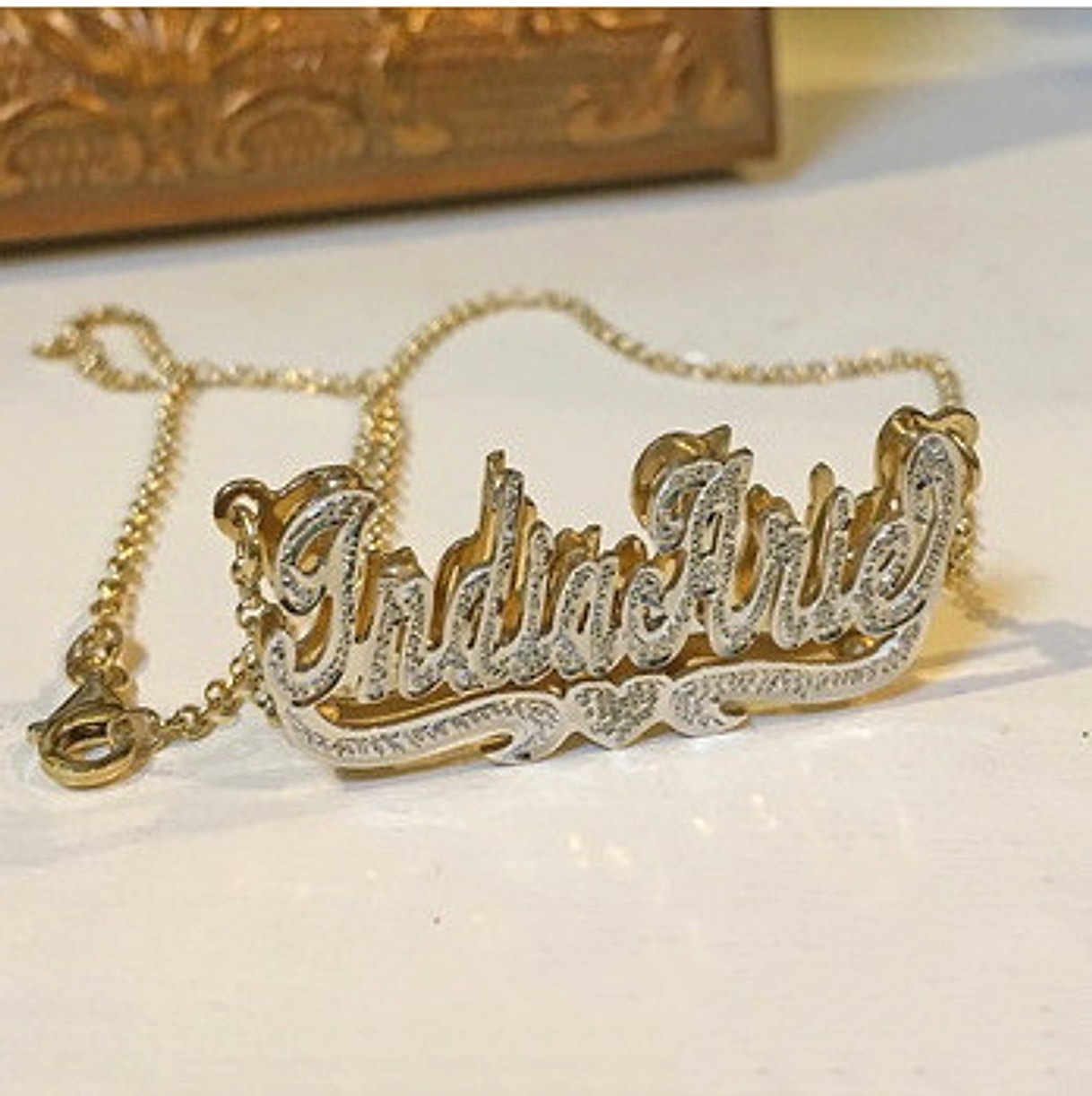 Personalized Copper Letter Name Necklace – Custom Name Jewelry - enhanced image 1