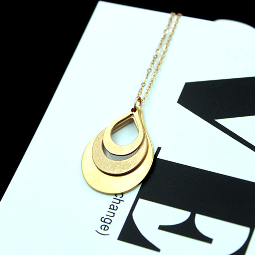 Elegant Water Drop Pendant Necklace – Personalized Engraving Jewelry - enhanced image 1