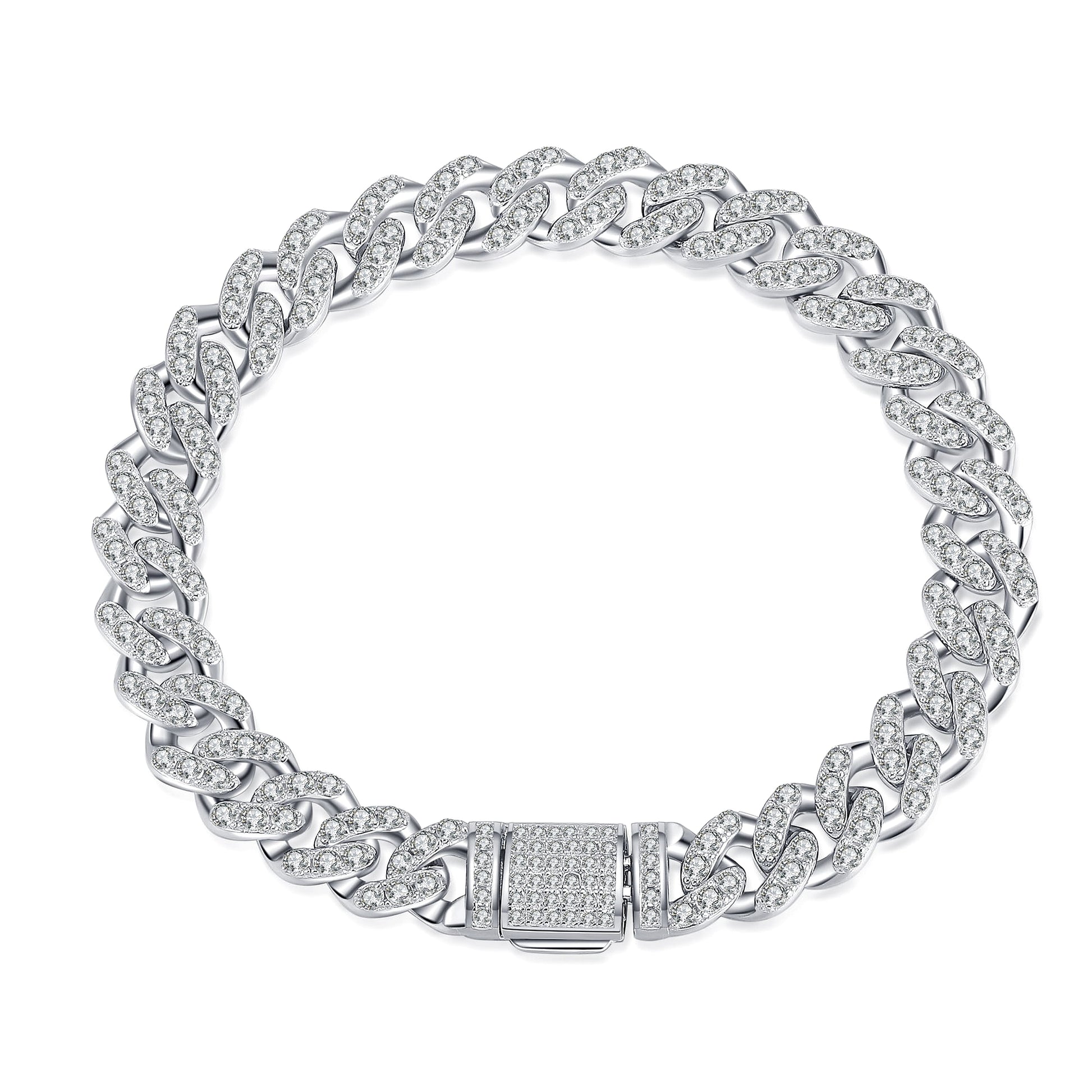 Cuban Link Chain Moissanite Bracelet - enhanced image 1