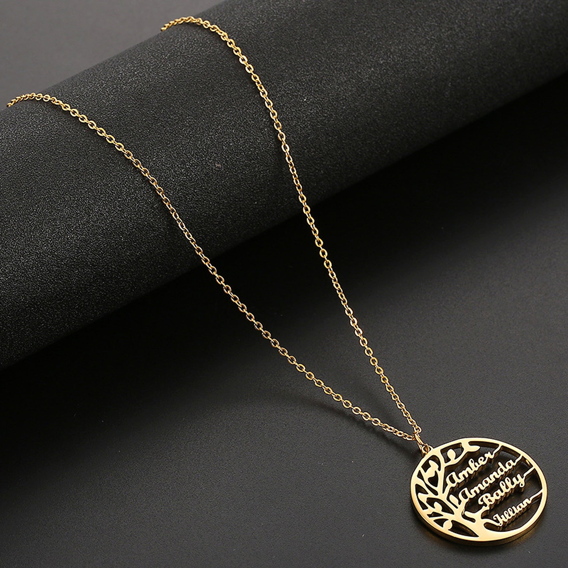 Personalized Name Circle Pendant Necklace – A Unique & Meaningful Keepsake! - enhanced image 1