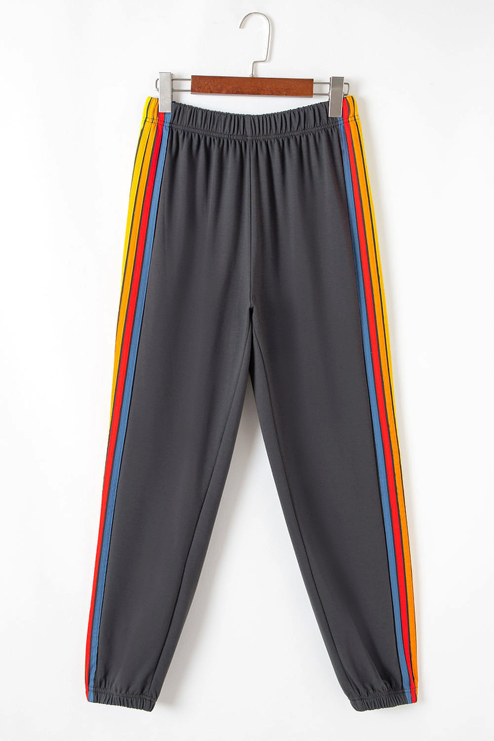 Dark Grey Counting Rainbows High Waist Sweatpants - enhanced image 1