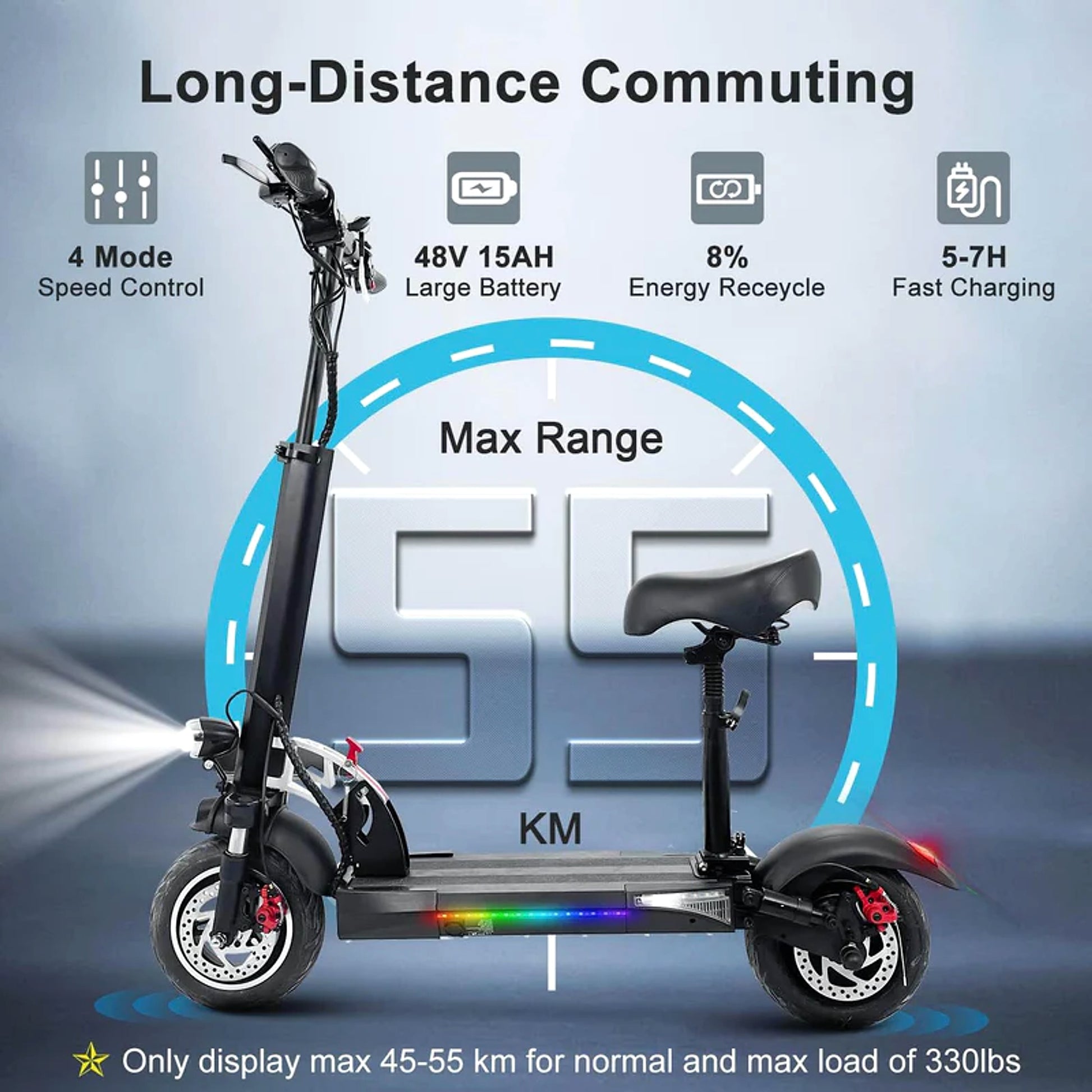 ⚡ UrbanMax™ Electric Scooter – Up to 55KM Range - enhanced image 1