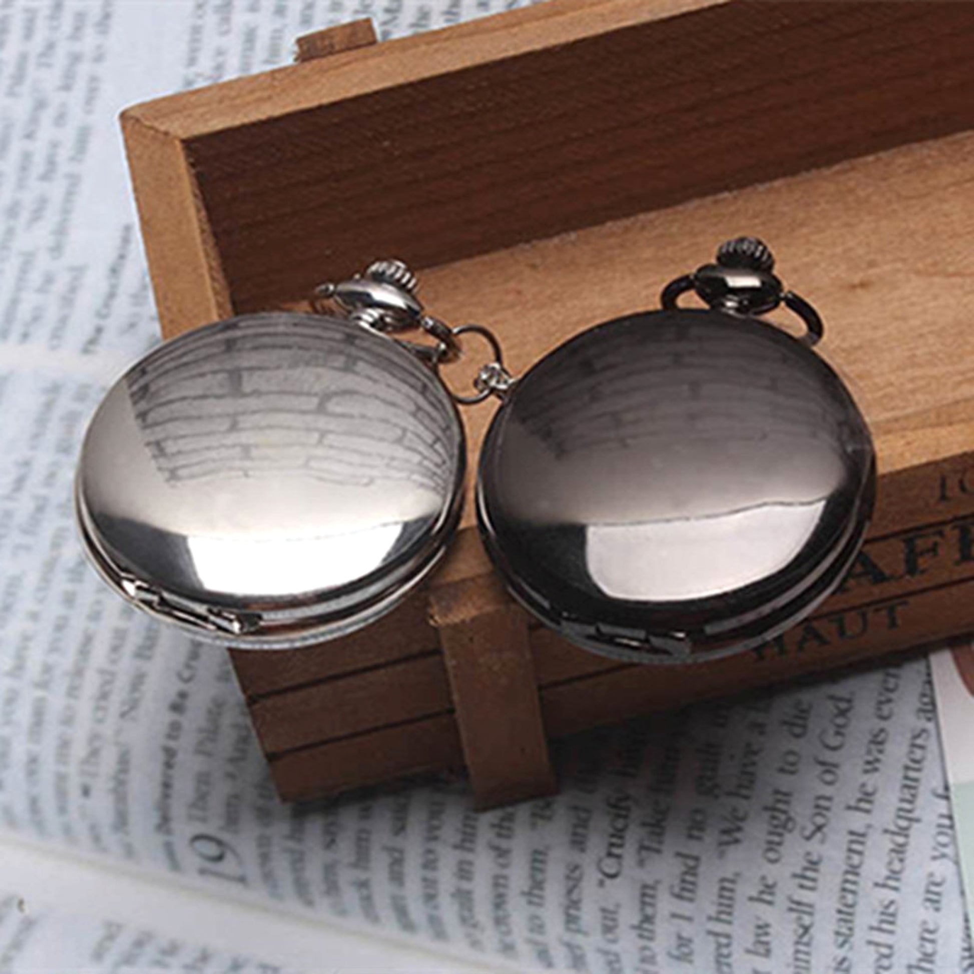 DIY Custom Photo Retro Flip Quartz Pocket Watch - enhanced image 1