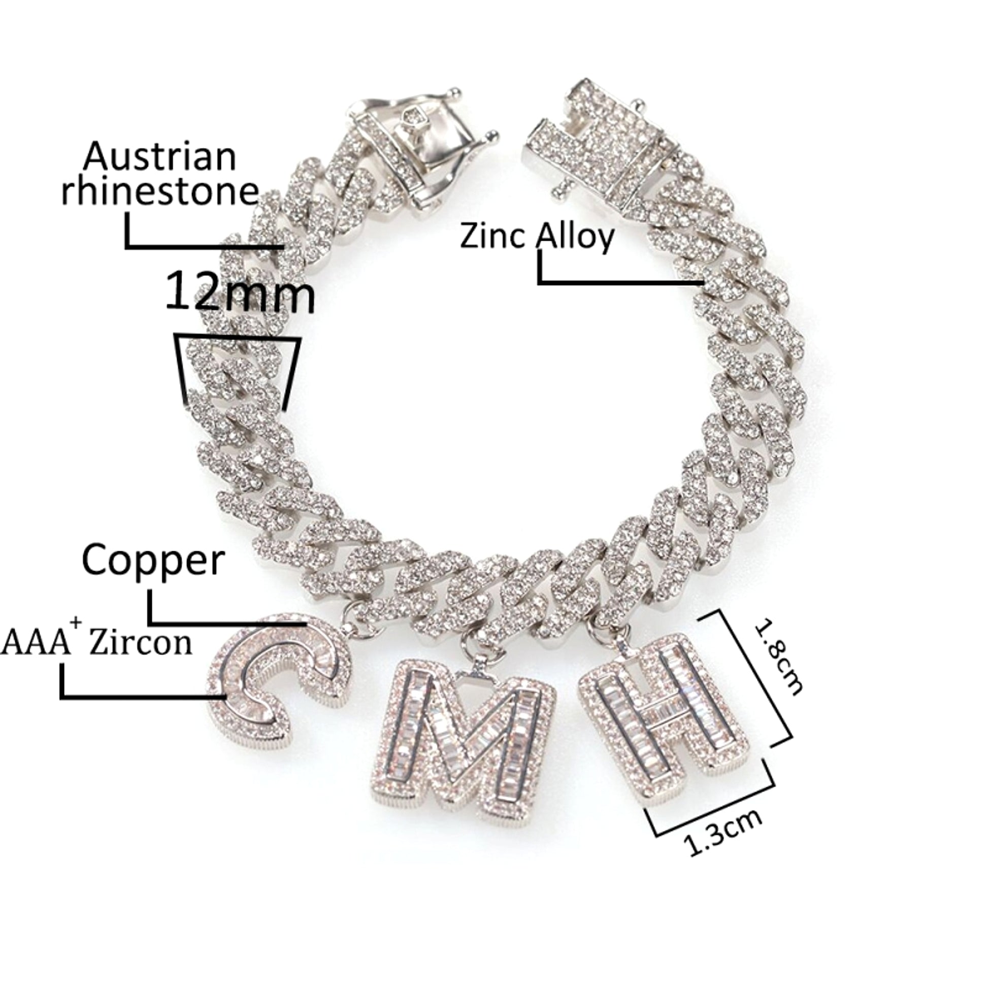 Custom Hip-Hop Bling Name Necklace – Iced Out Cuban Chain - enhanced image 1