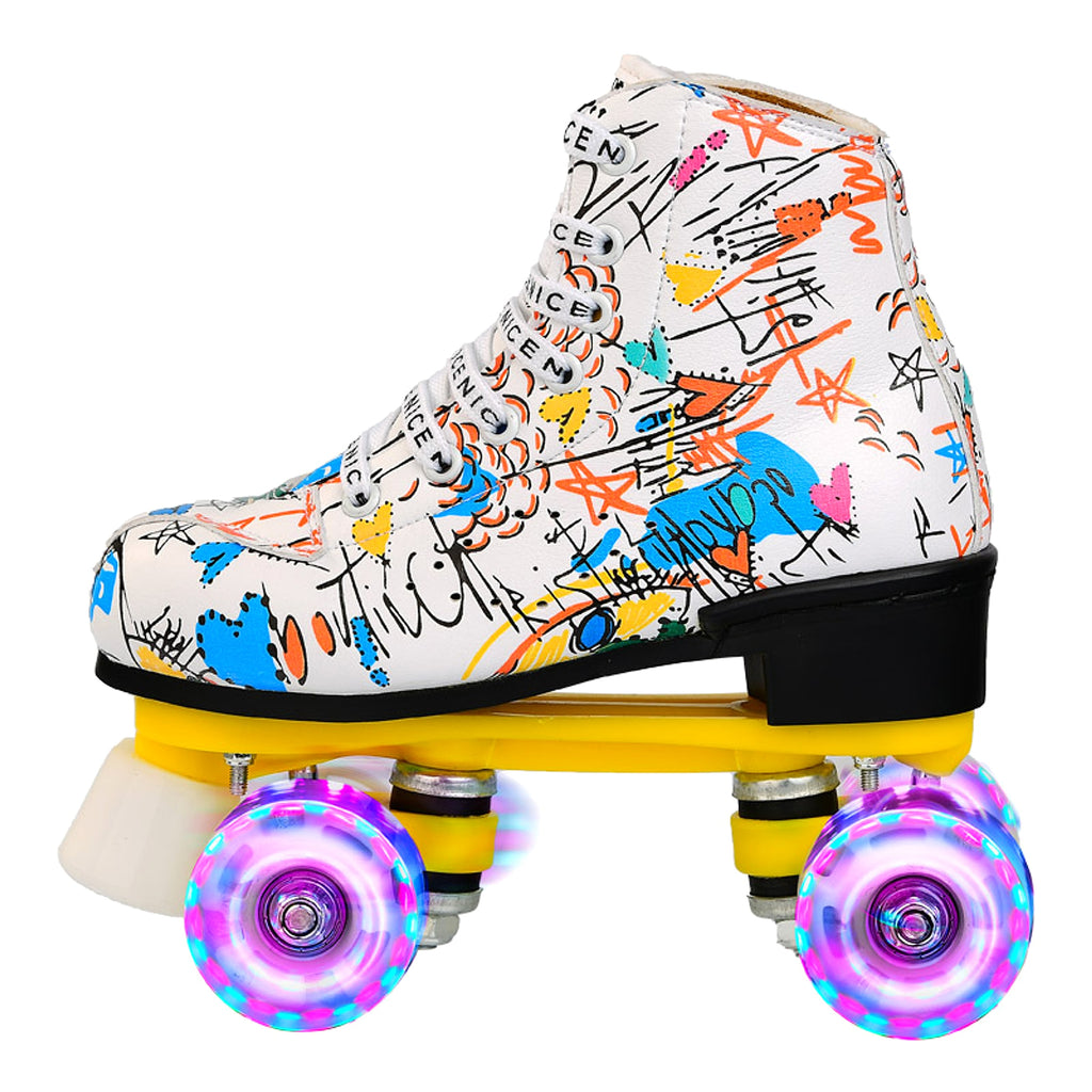 Double Row Skates New Flash Wheel Wear-resistant Four-wheel Roller Skates - enhanced image 1