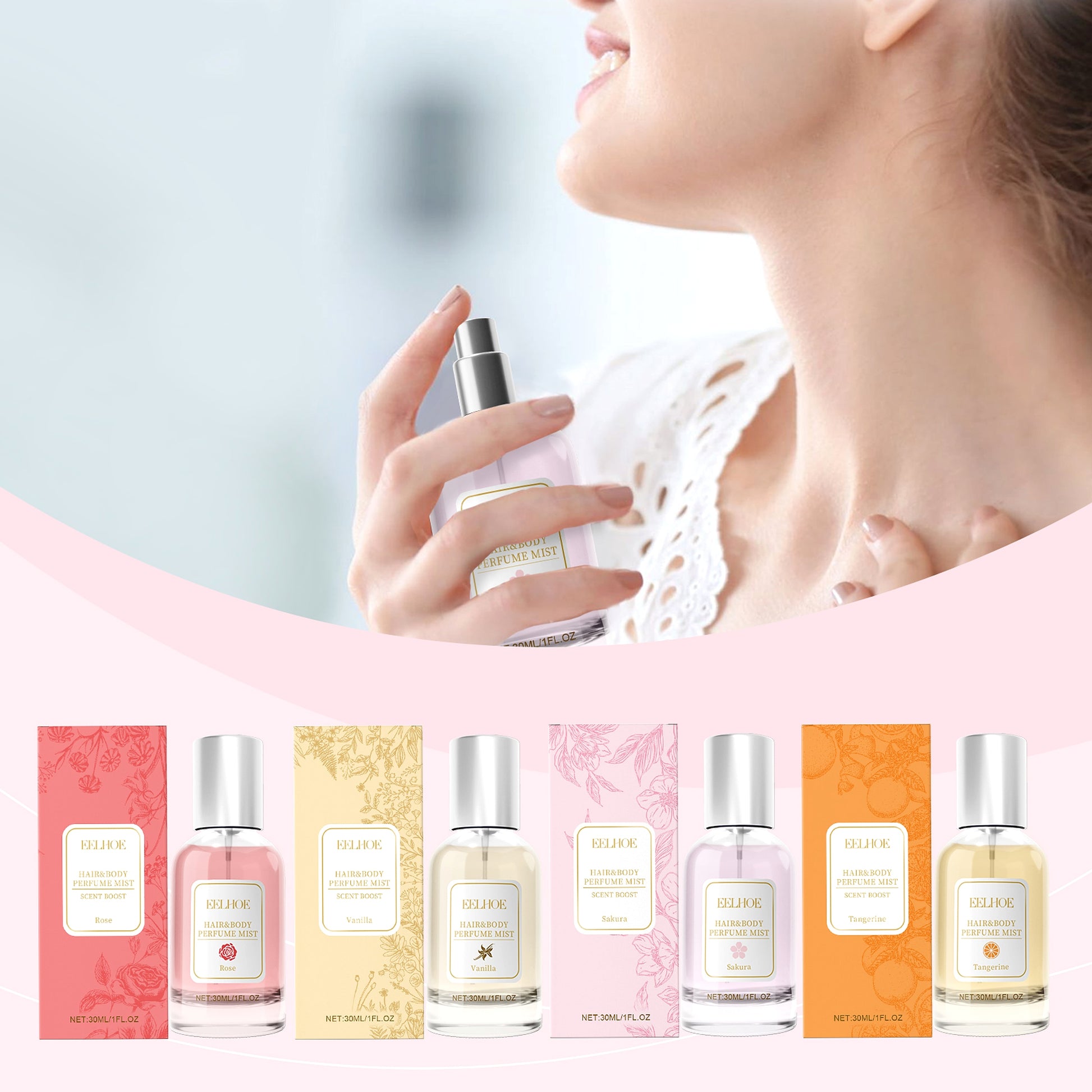 EELHOE Body Hair Perfume Spray Body Skin Hair Long-Lasting Fragrance Spray - enhanced image 1