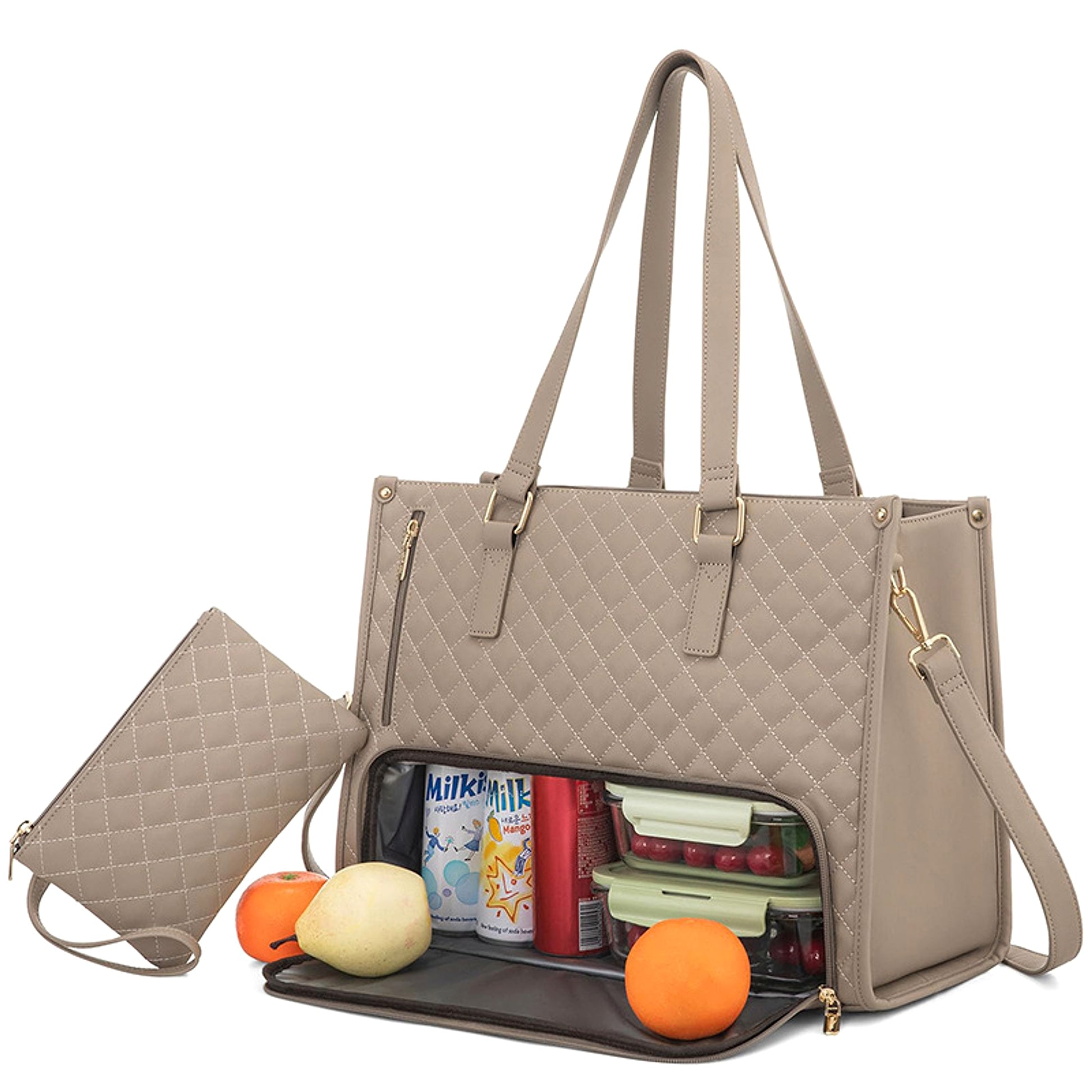 Elegant 2-in-1 Women’s Tote Bag with Insulated Lunch Compartment - enhanced image 1