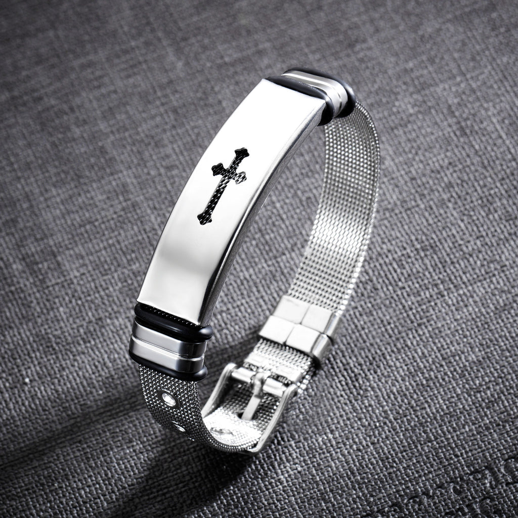 Fashion Personality Trendy Popular Single Male Adjustable Titanium Steel Bracelet - enhanced image 1