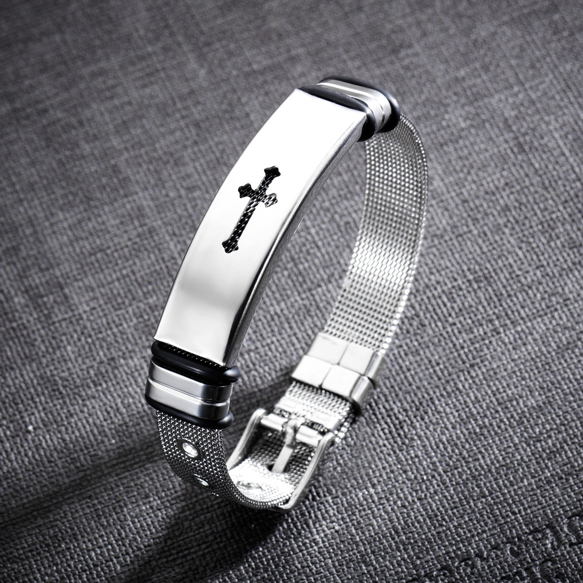Fashion Personality Trendy Popular Single Male Adjustable Titanium Steel Bracelet - enhanced image 1