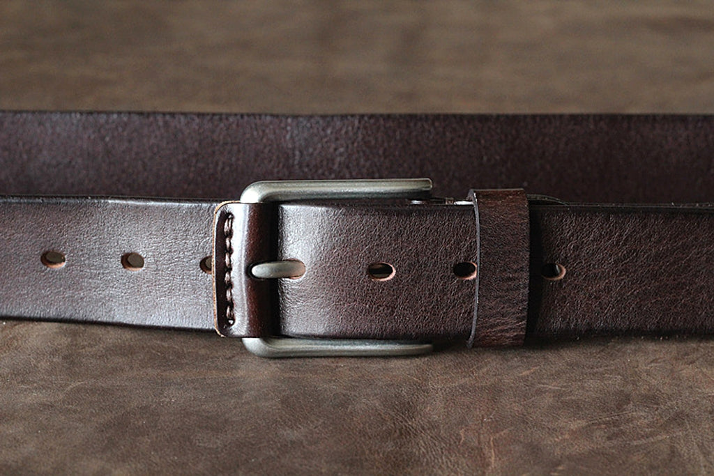 First Layer Cowhide Handmade Belt Men's Pin Buckle Belt - enhanced image 1