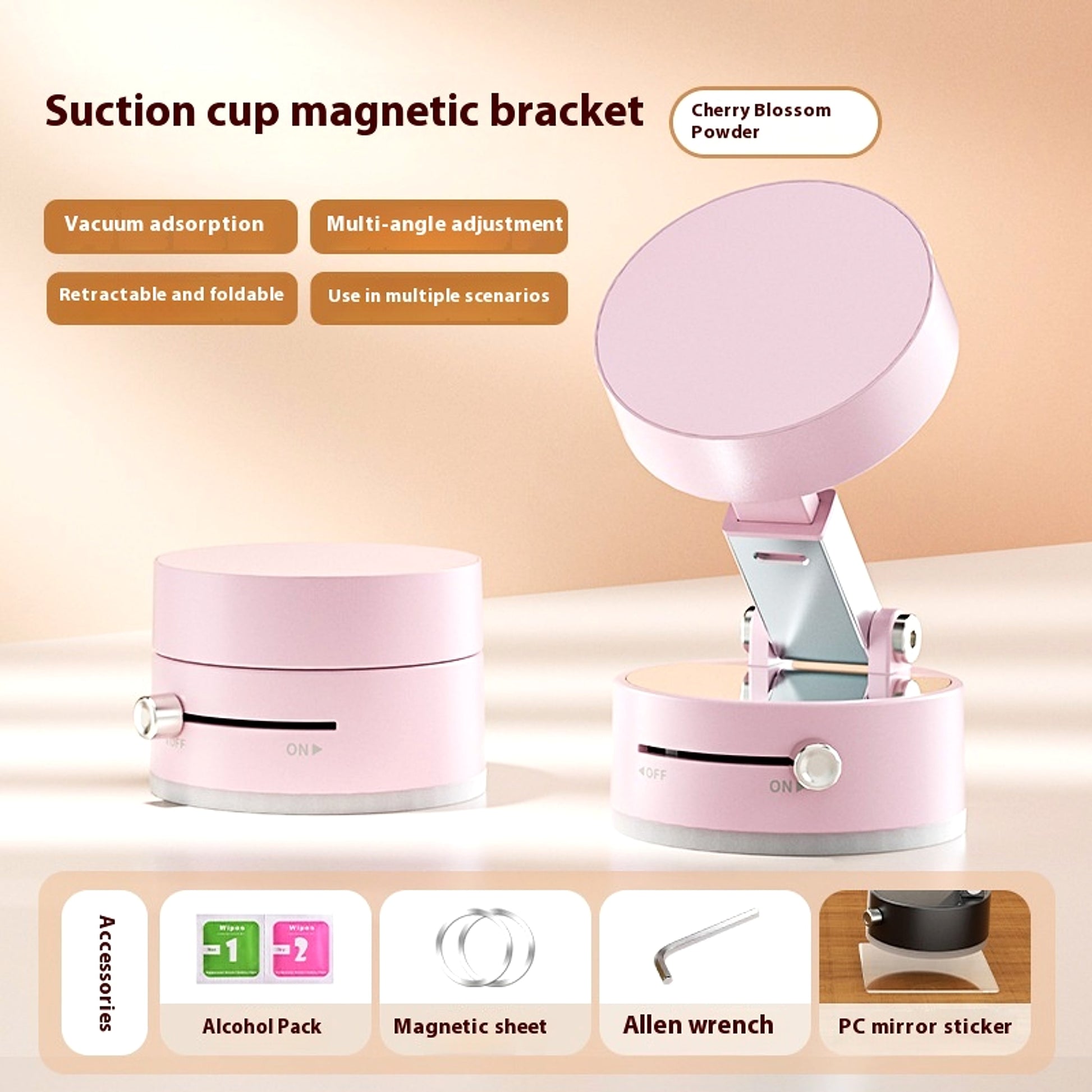 Foldable Magnetic Vacuum Car Phone Holder Foldable Suction Cup With Suction Cup Hands-Free Navigation For Smart Phone - enhanced image 1