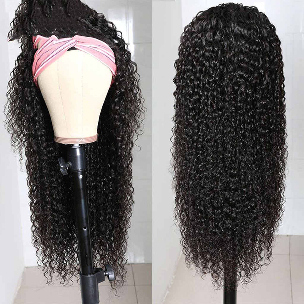 Full Mechanism Hair Band Wig Headgear Real Hair - enhanced image 1