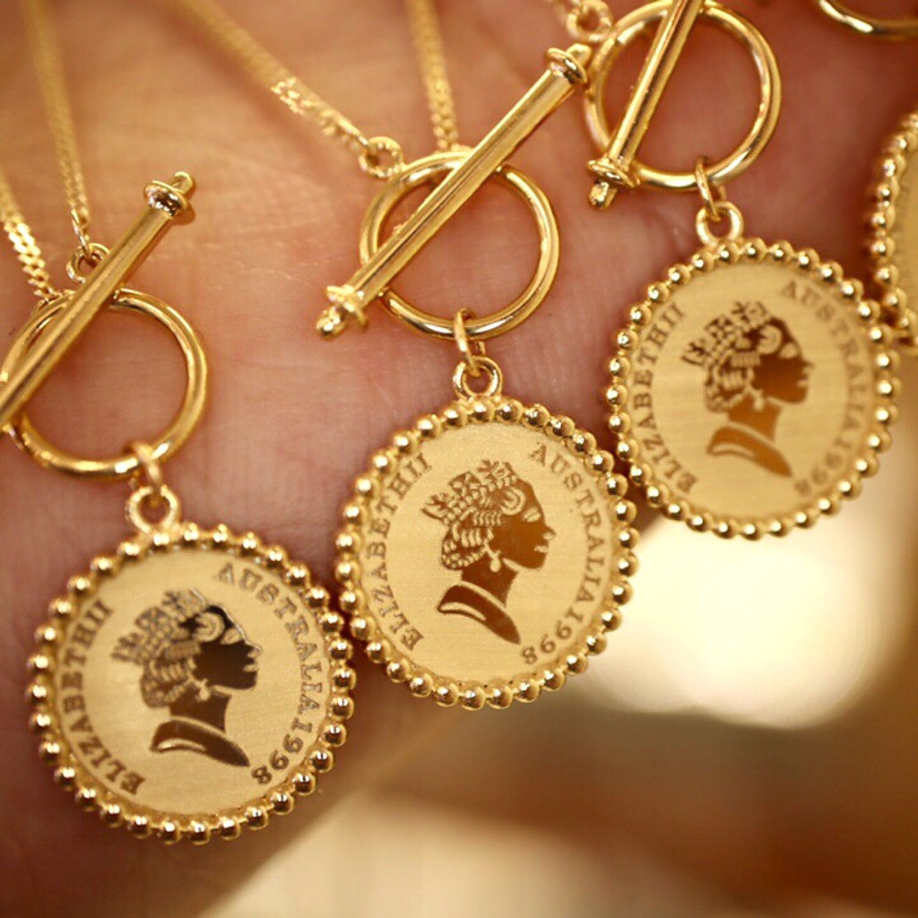 Gold Retro Round Brand Pure Jewelry Necklace - enhanced image 1