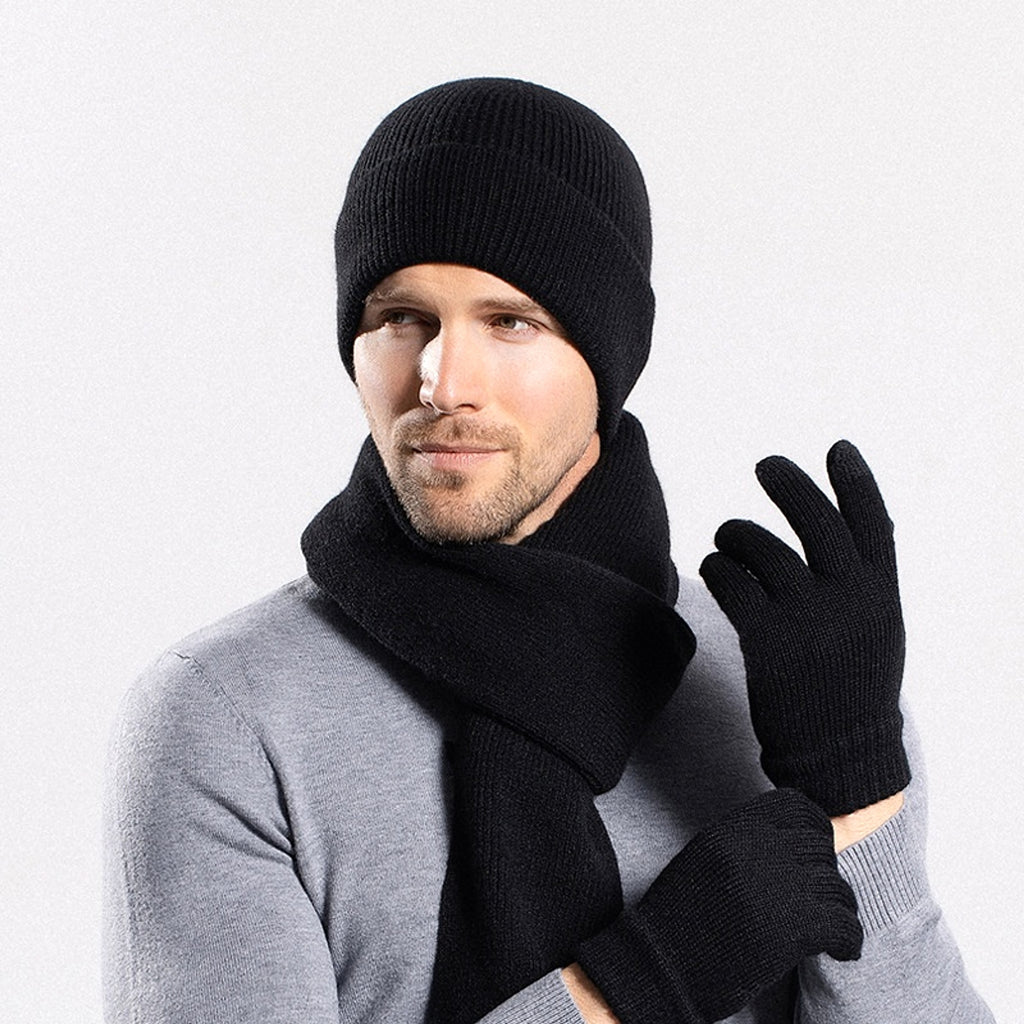 Hat Gloves Scarf Cover Thermal Knitting Outdoor Cycling Suit - enhanced image 1