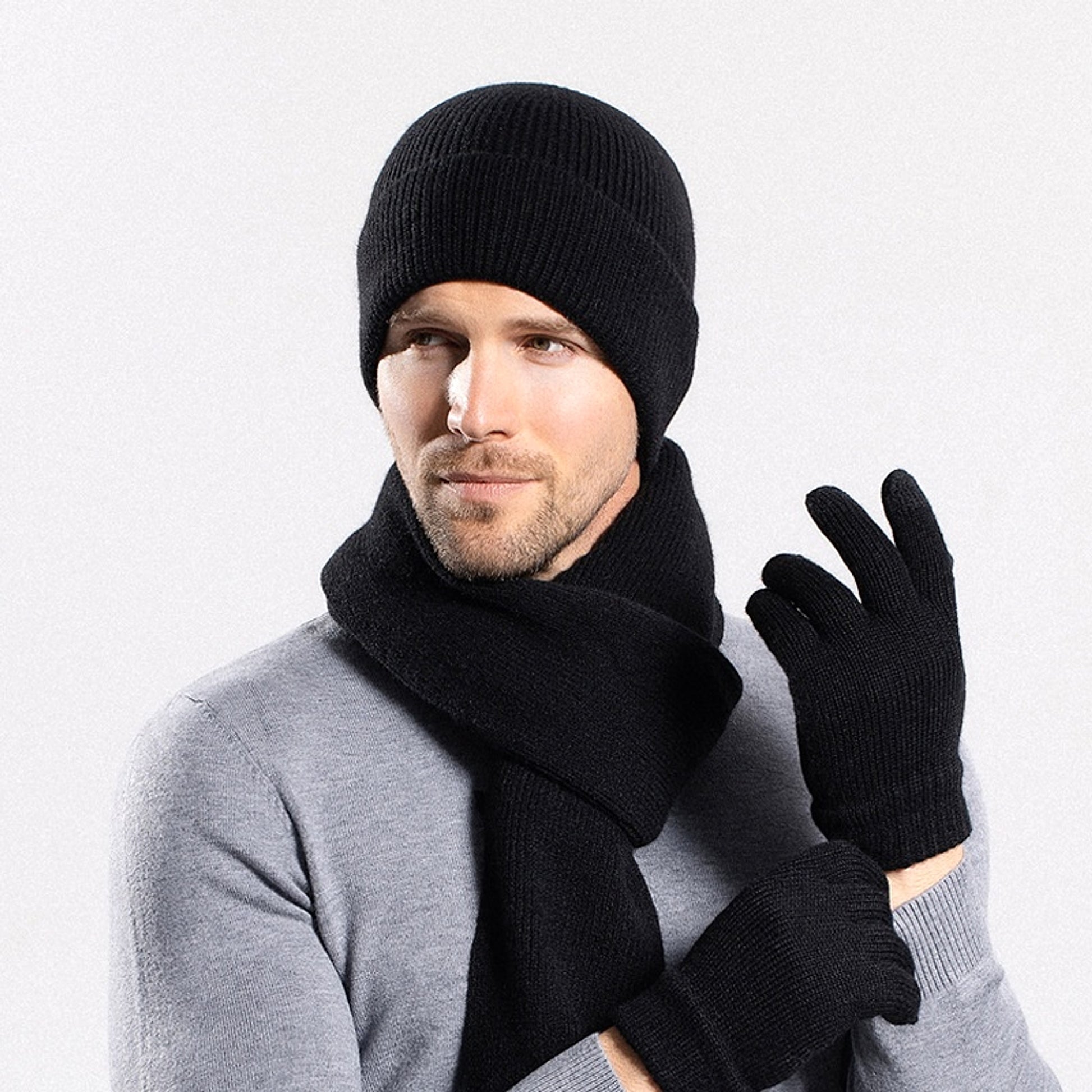 Hat Gloves Scarf Cover Thermal Knitting Outdoor Cycling Suit - enhanced image 1