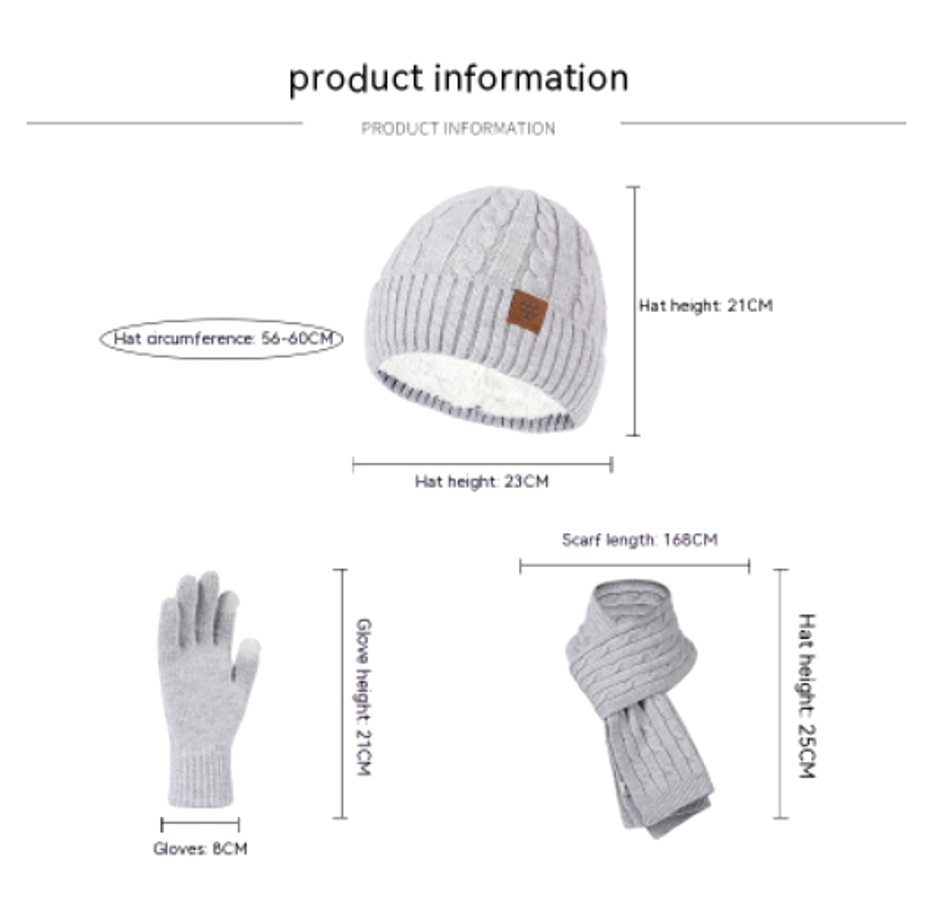Hat Gloves Three-piece Set - enhanced image 1
