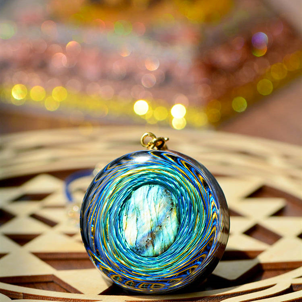 High Frequency Natural Crystal Pendant Votive Necklace - enhanced image 1