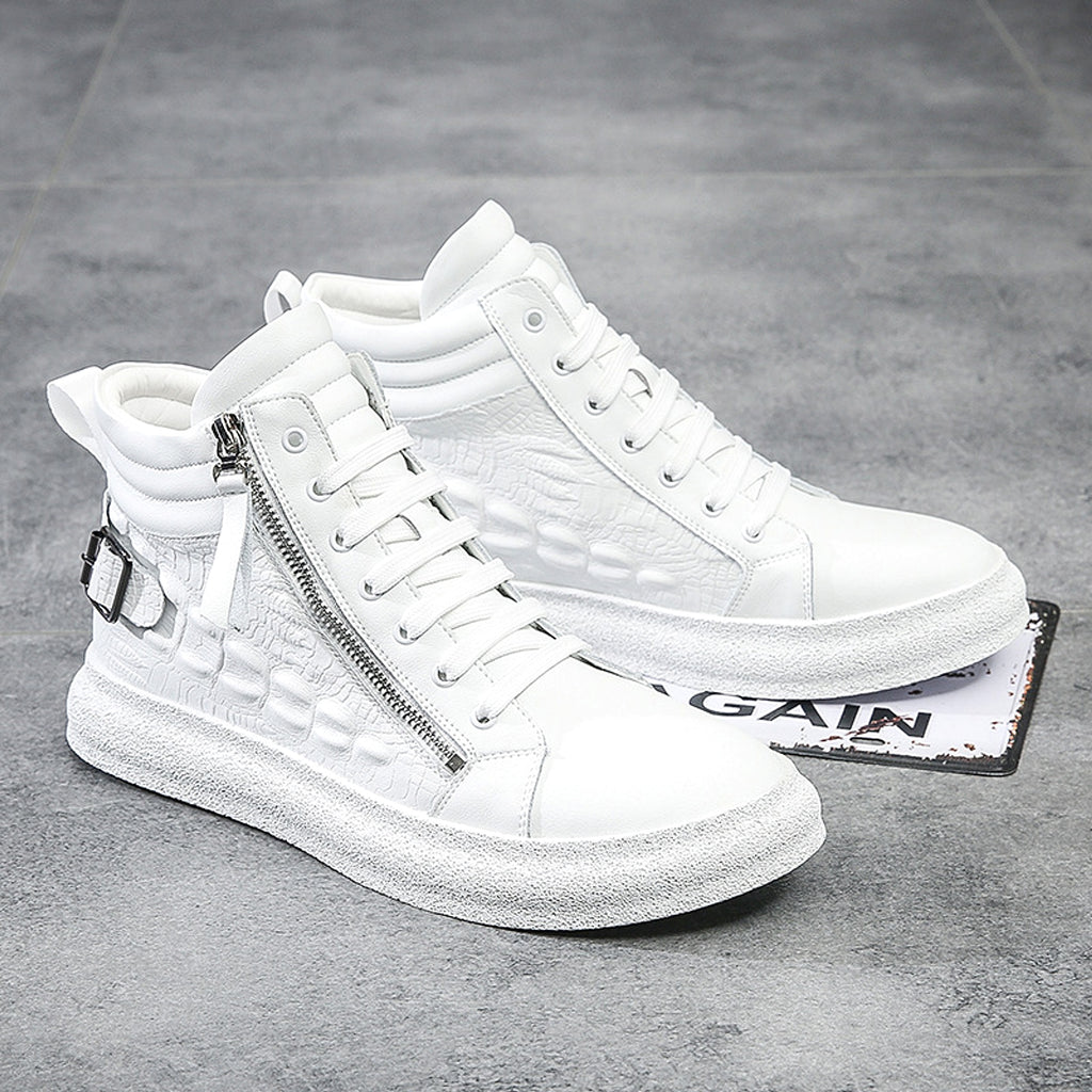 UrbanCore™ – Men’s High-Top Leather Street Sneakers - enhanced image 1