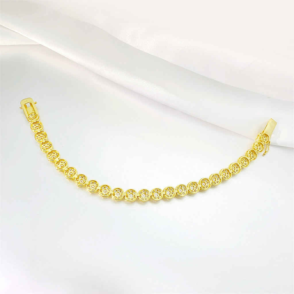 Hip Hop 925 Silver Tennis Chain Moissanite Bracelet - enhanced image 1