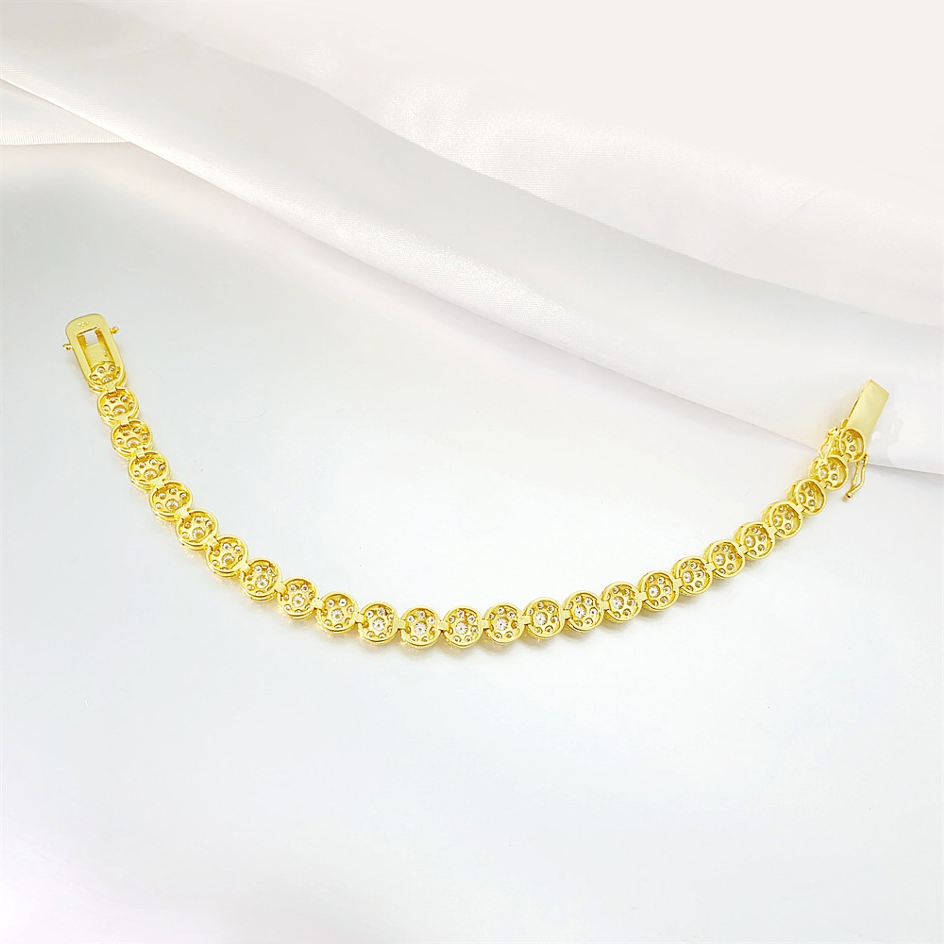 Hip Hop 925 Silver Tennis Chain Moissanite Bracelet - enhanced image 1