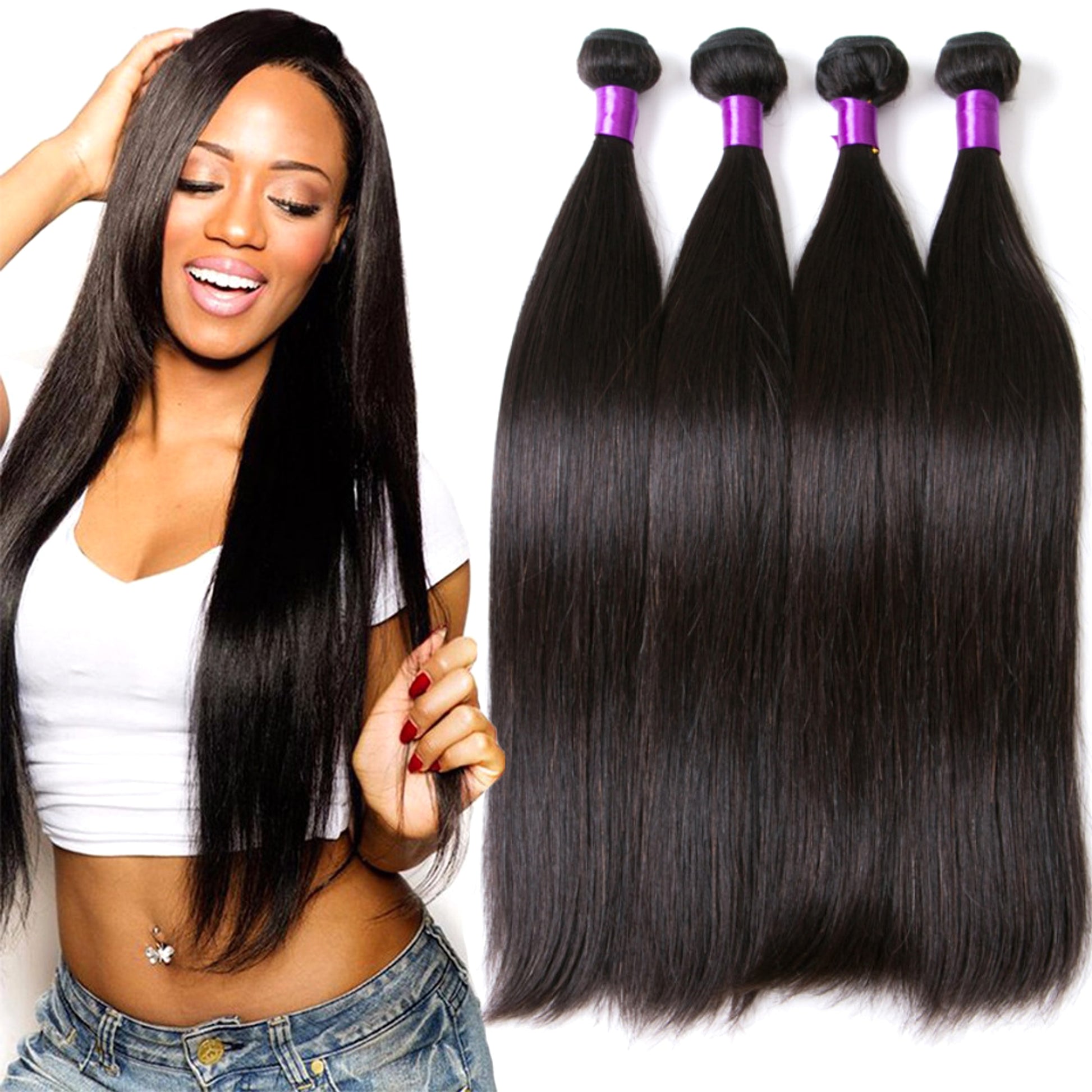 Human hair straight hair Brazilin human straight hair Brazil hot sale natural color - enhanced image 1