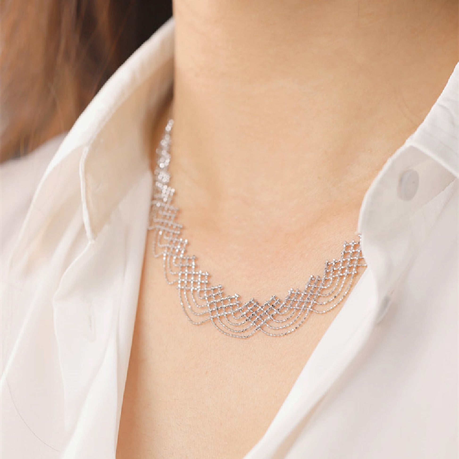 Inverted Rainbow Necklace with Adjustable Chain – Modern & Chic - enhanced image 1