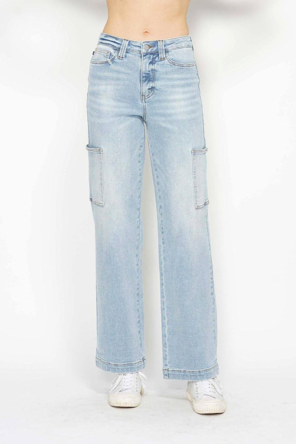 Judy Blue Full Size High Waist Straight Cargo Jeans - enhanced image 1