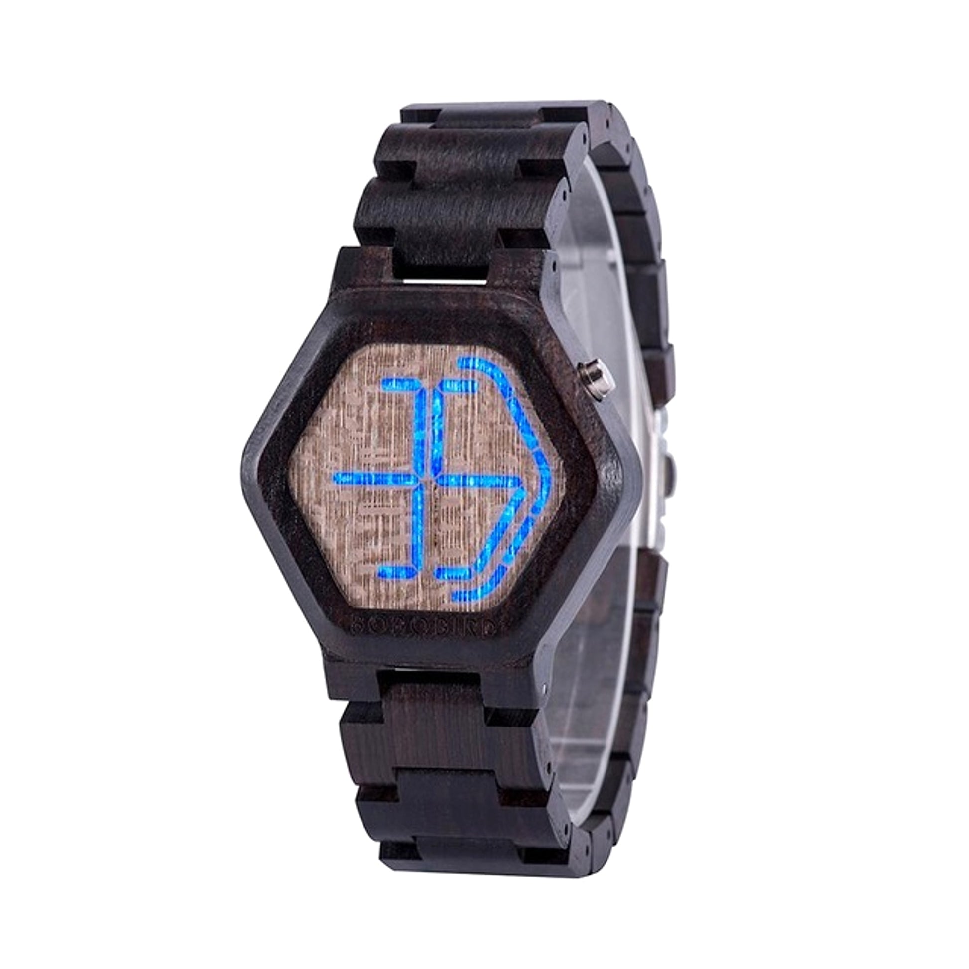Z. LED Display Wooden Watch Men Wristwatches Wood Night Vision - enhanced image 1