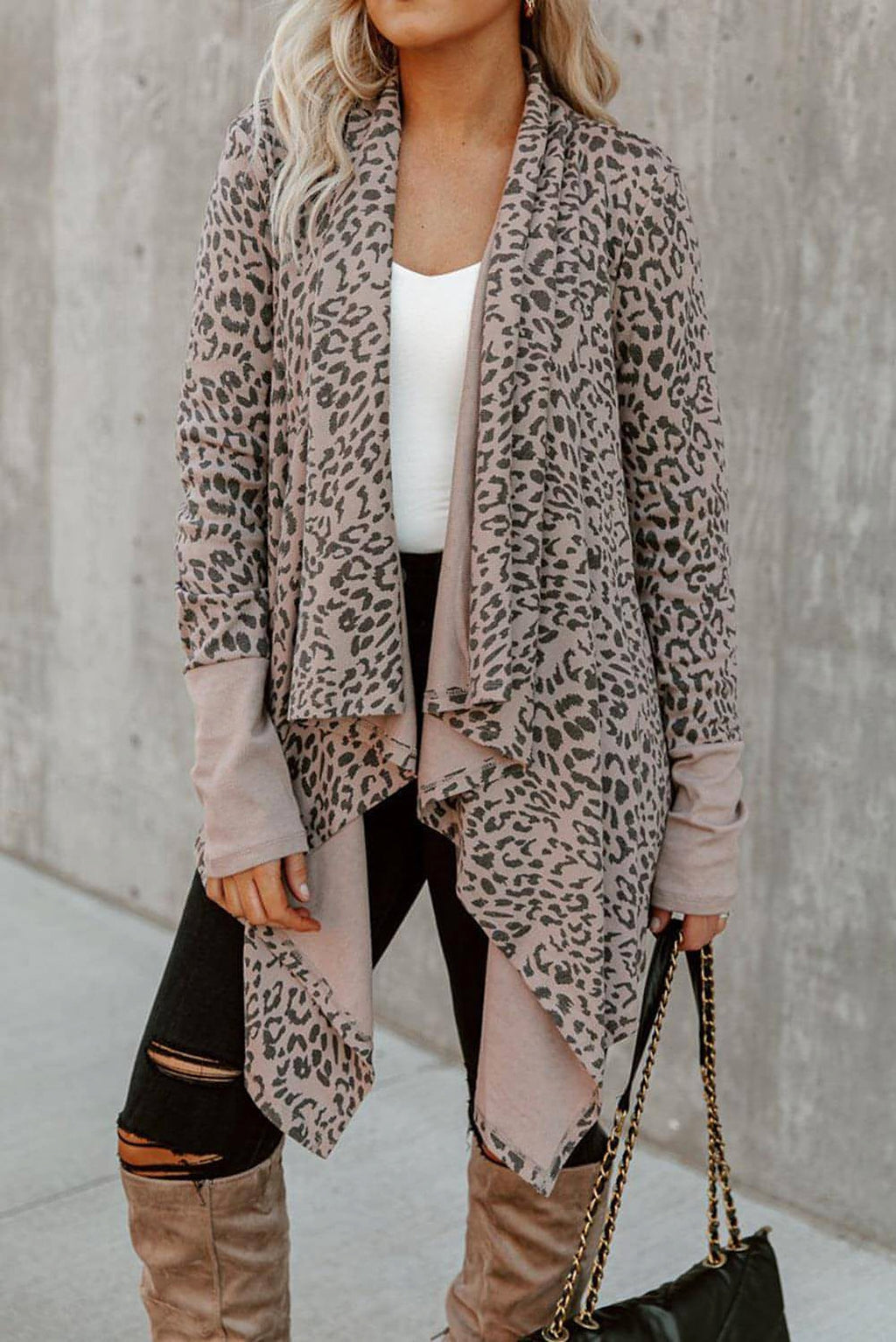 Leopard Open Front Cardigan - enhanced image 1