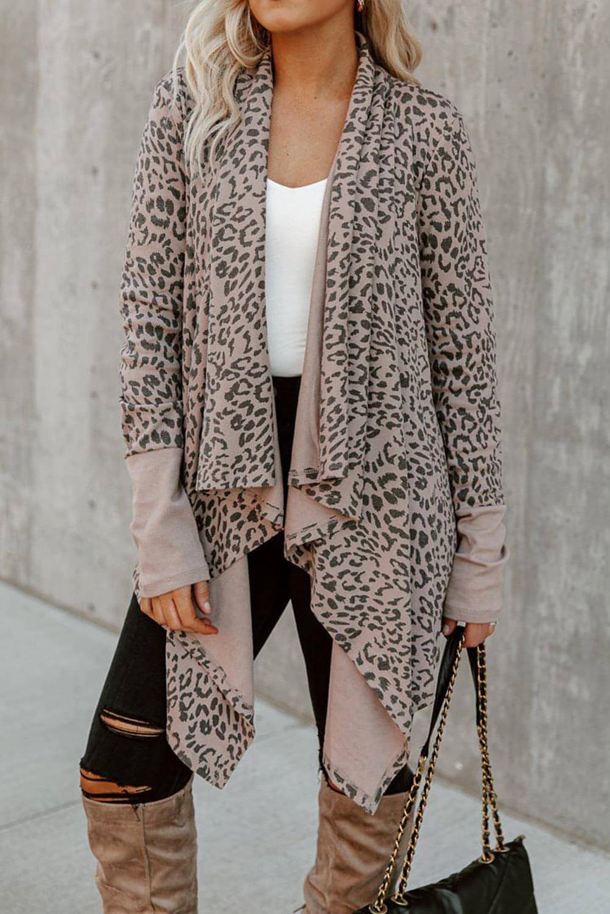 Leopard Open Front Cardigan - enhanced image 1