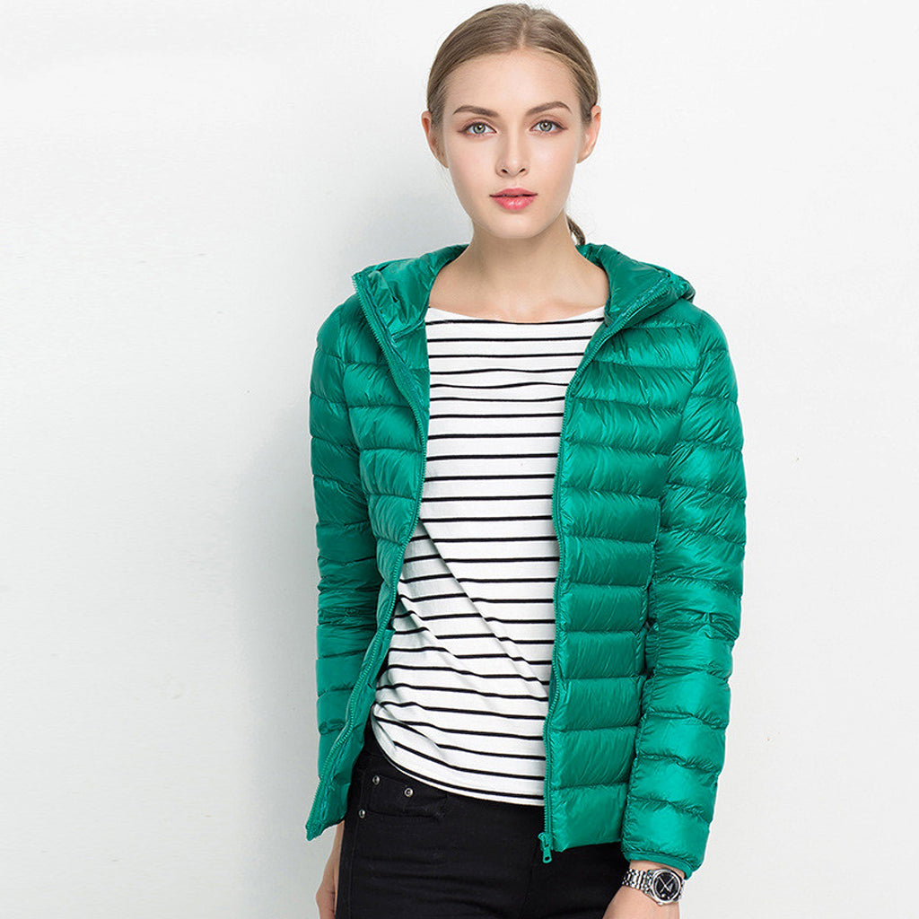 Lightweight Down Jacket Women Short Hooded Super Lightweight - enhanced image 1
