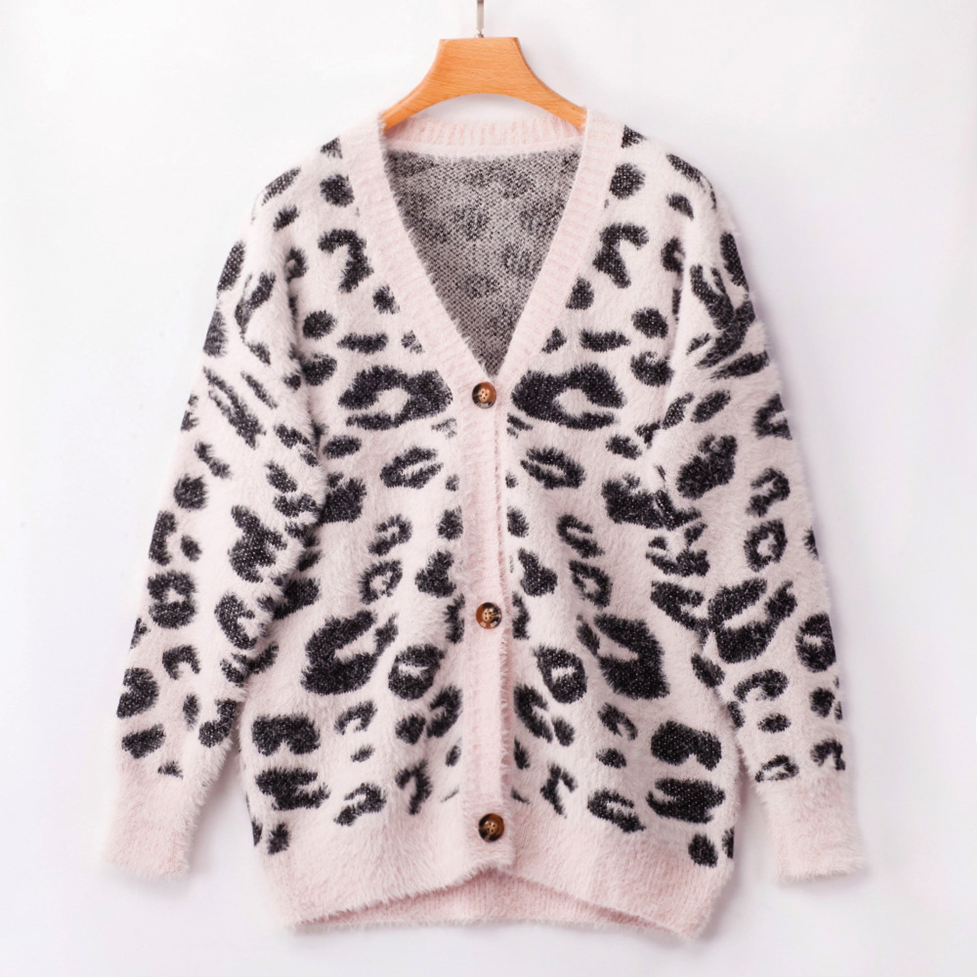 UrbanFur™ – Long Sleeve Leopard Knit Cardigan - enhanced image 1