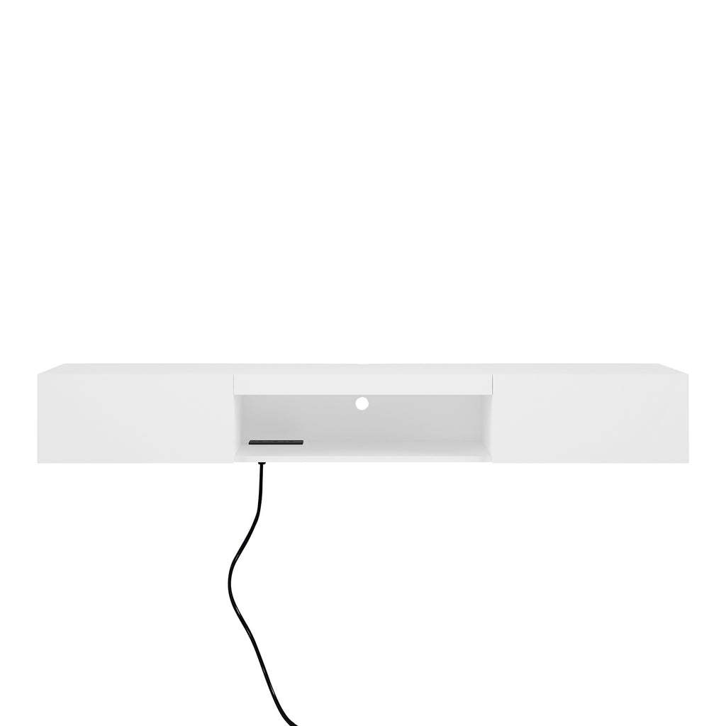 LumiWall™ – Floating TV Wall Shelf with 16-Color LED Lights for 55–65" Screens (US Warehouse) - enhanced image 1