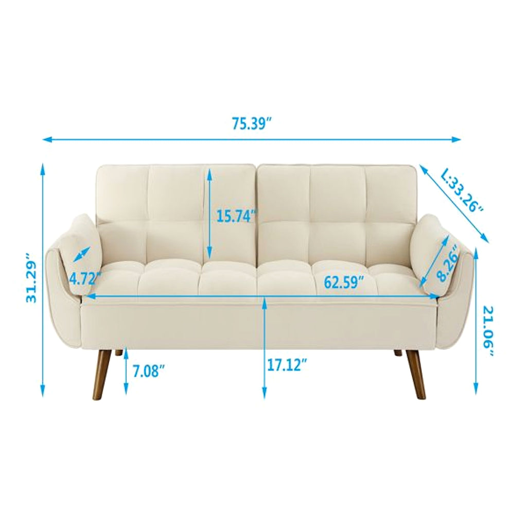 LuneluX – Adjustable Linen Sofa Chair (Beige) - enhanced image 1