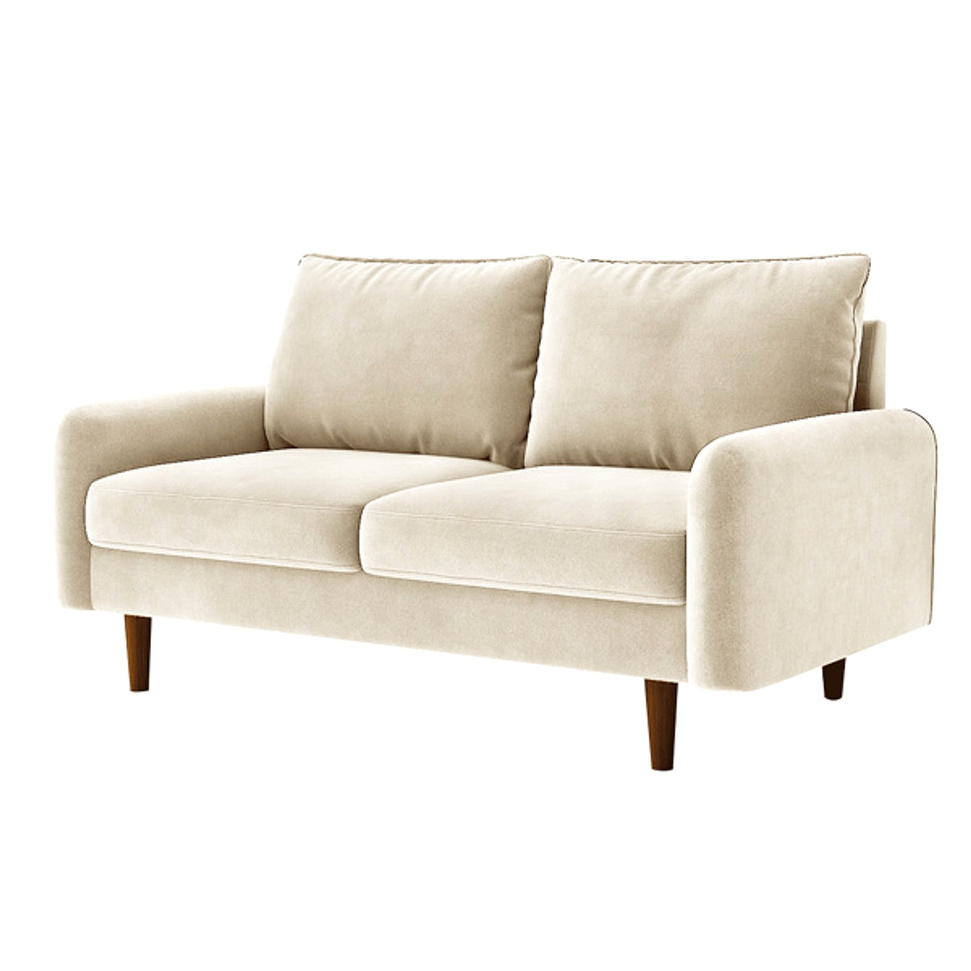 LuneluX_Home – 56.3" Velvet Round Arm Apartment Sofa - enhanced image 1