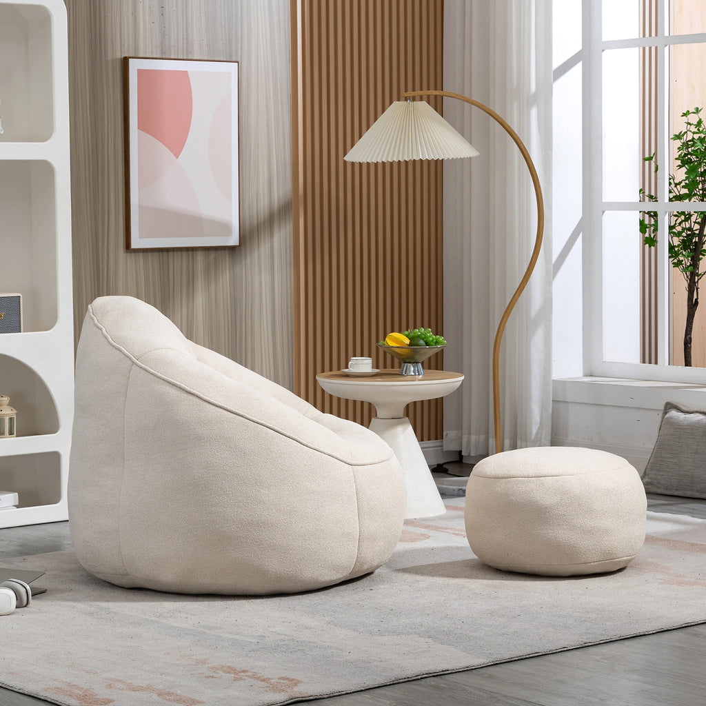 LuneluX_Home – CloudSoft Bean Bag Chair with Footrest - enhanced image 1